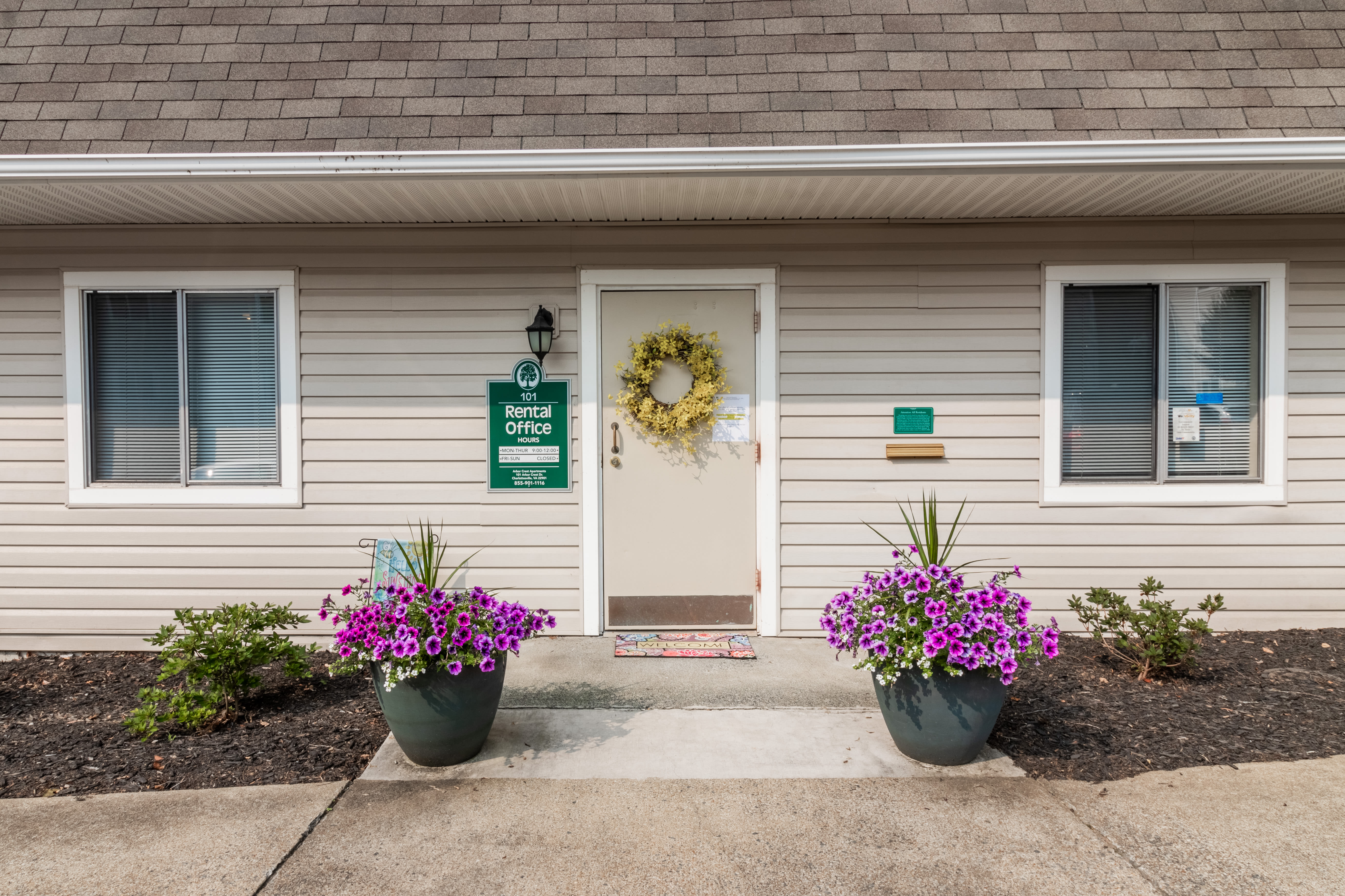 Door to apartment Arbor Crest Apartments in Charlottesville, Virginia