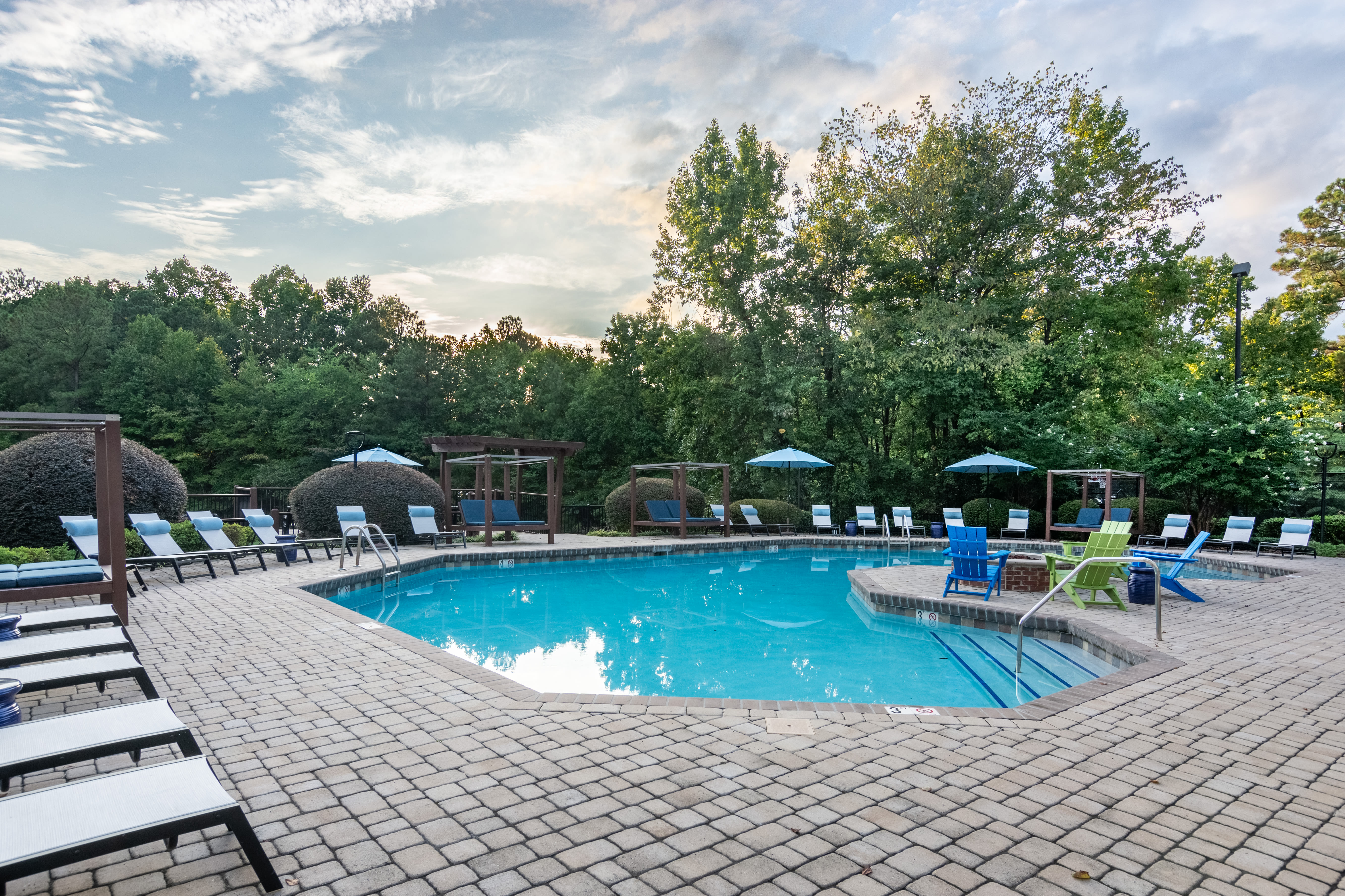 The sparkling swimming pool at Copper Mill Apartments in Richmond, Virginia