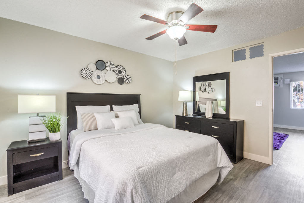 Apartment bedroom at Wyandotte in Las Vegas, Nevada