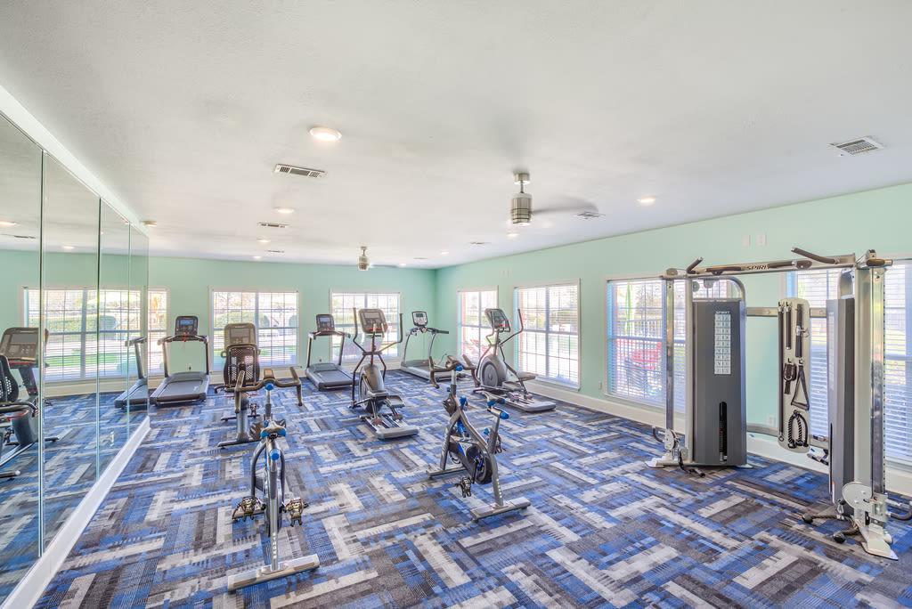 The on-site fitness center at Spring Lake in Byram, Mississippi