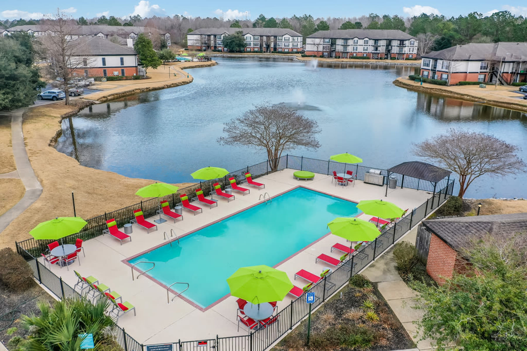 Newly updated pool at Windsor Lake in Brandon, Mississippi