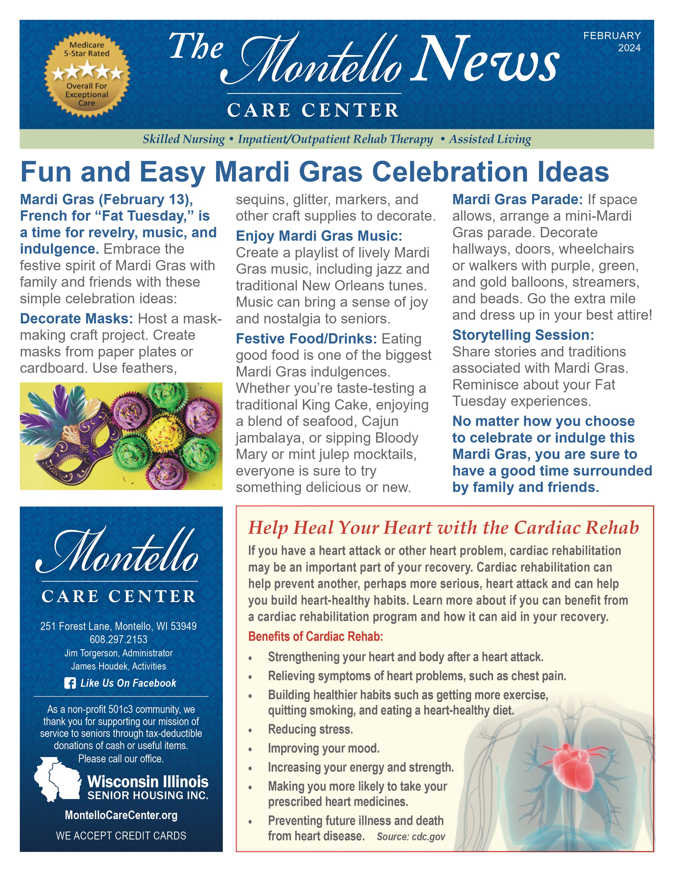 February 2024 Newsletter at Montello Care Center in Montello, Wisconsin