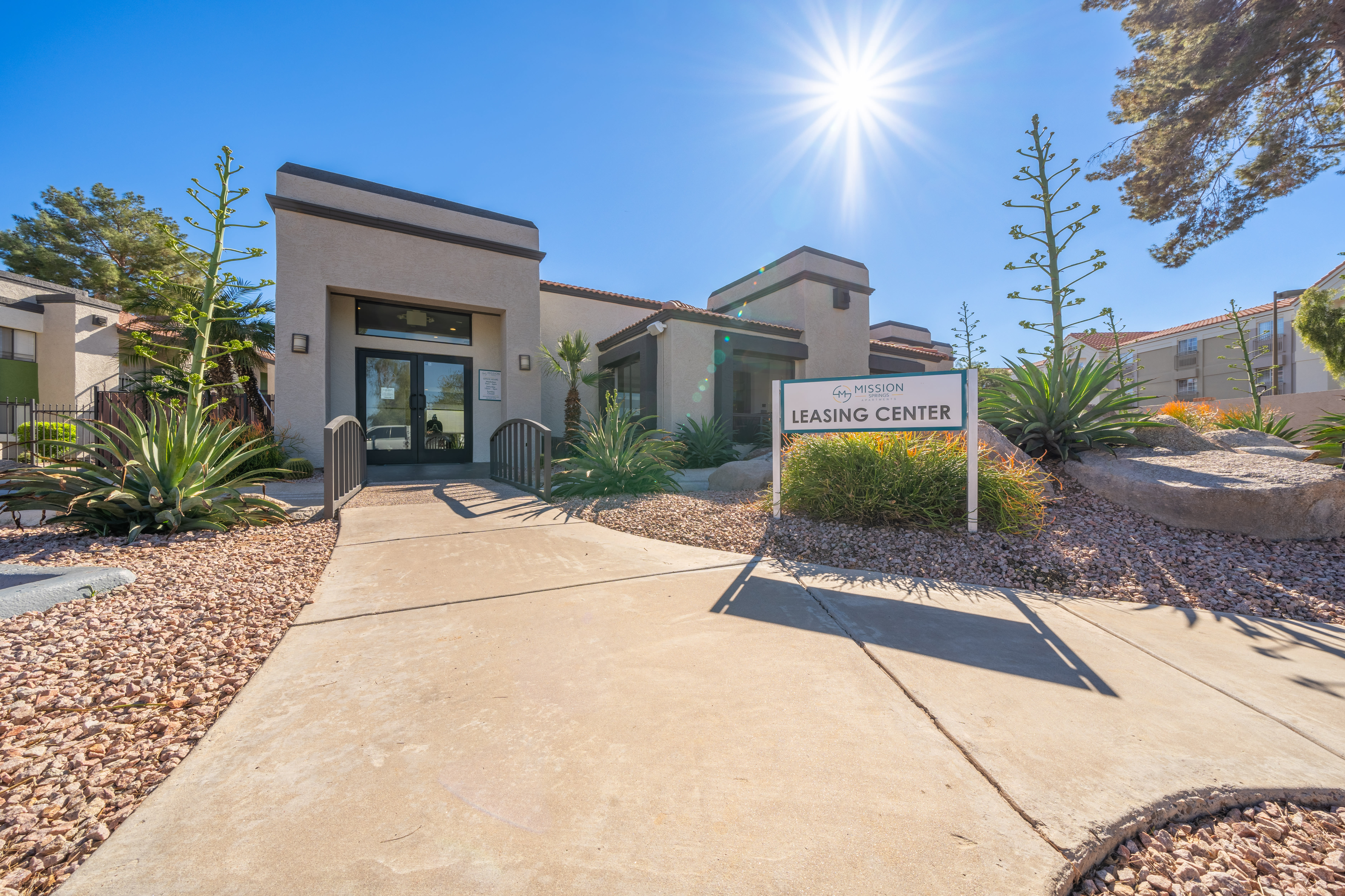 leasing center at Mission Springs in Tempe, Arizona