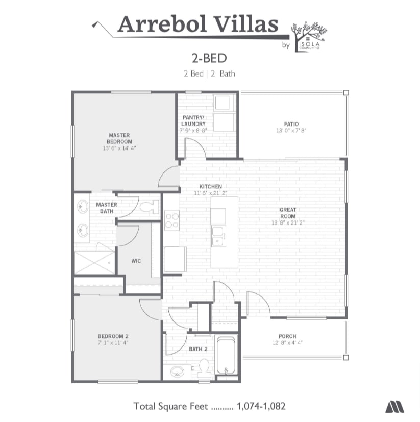 2D studio floor plan image at Arrebol Villas in Goodyear, Arizona