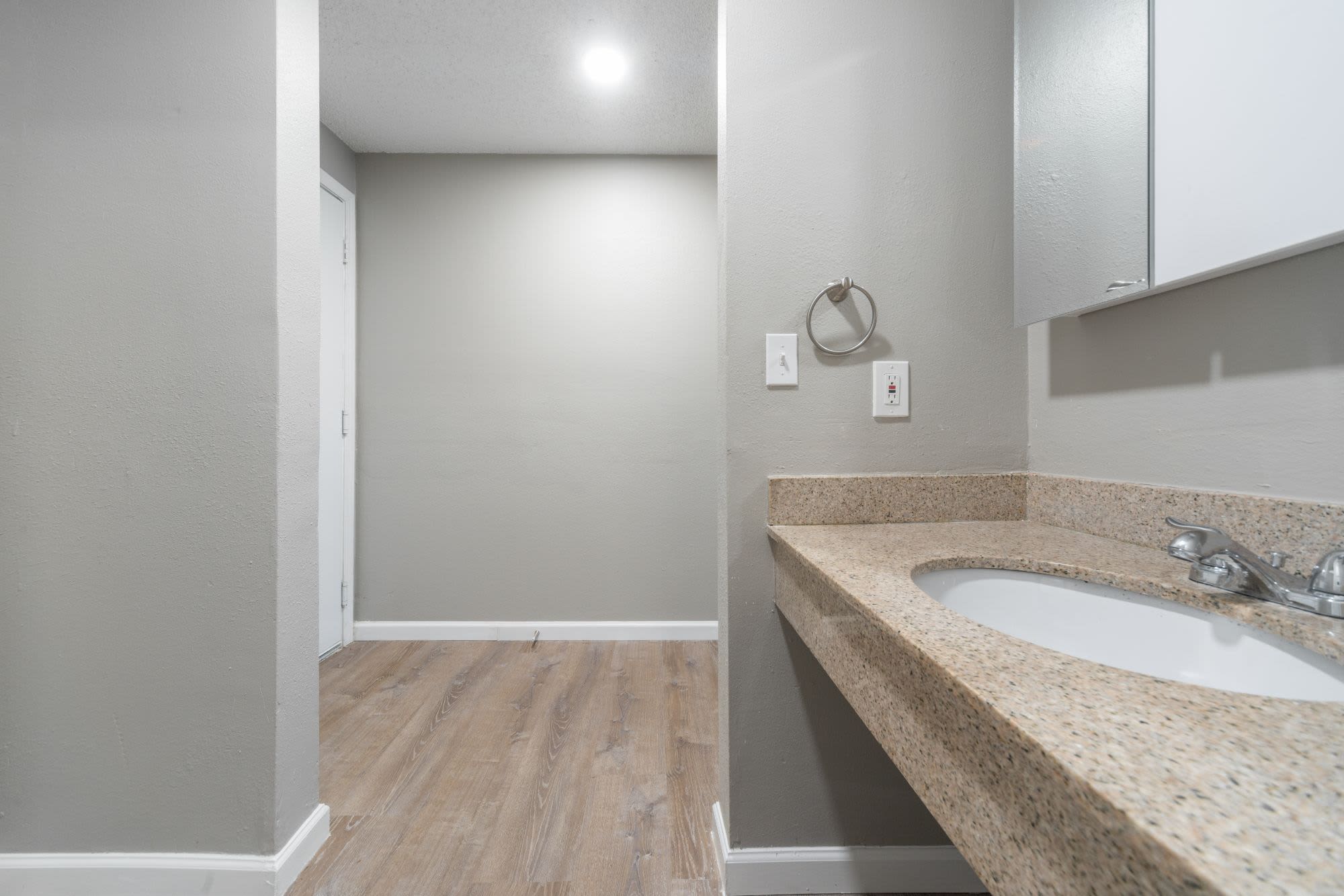 Living room with modern design at Indigo Apartments in Tacoma, Washington