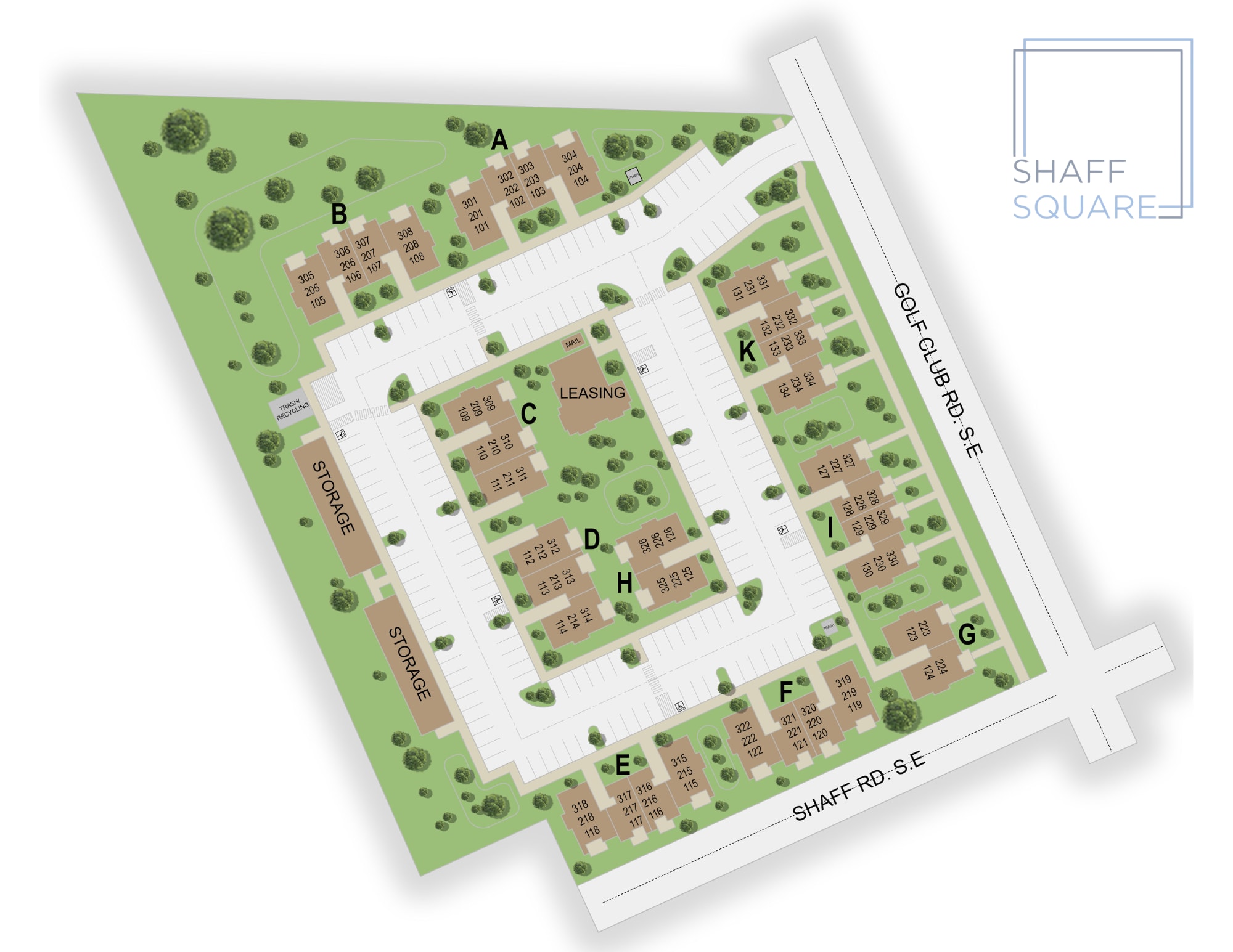 Community map of Shaff Square Apartments in Stayton, Oregon