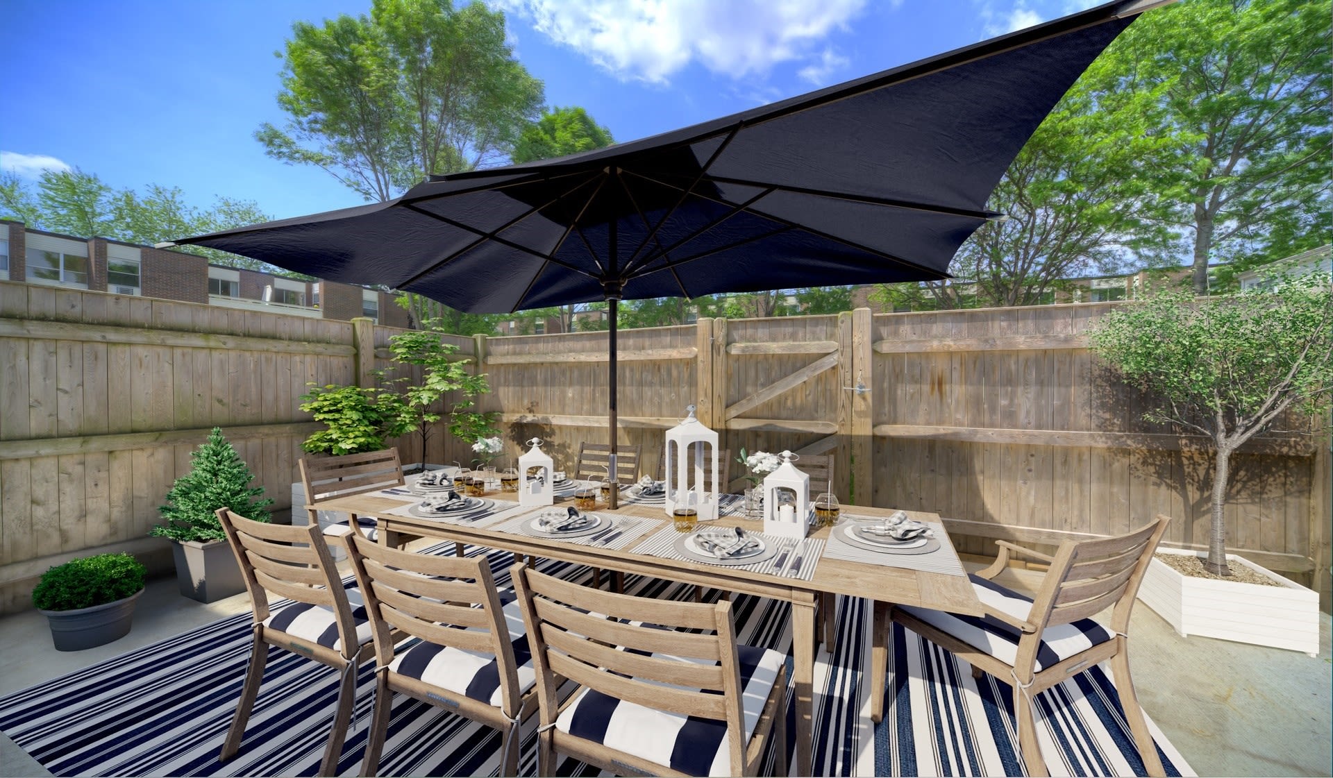 patio deck at Eagle Rock Apartments & Townhomes at Brighton in Brighton, Massachusetts