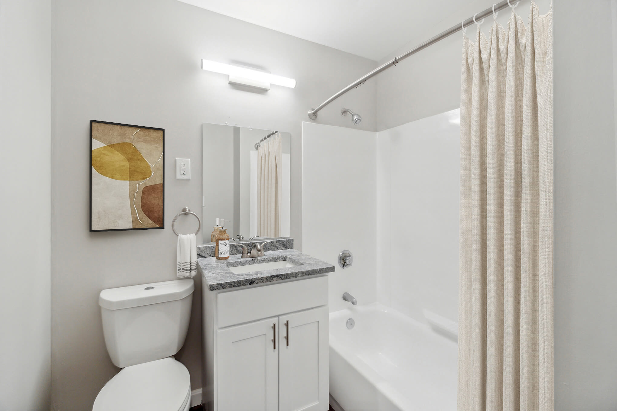 bathroom at Eagle Rock Apartments & Townhomes at Brighton in Brighton, Massachusetts
