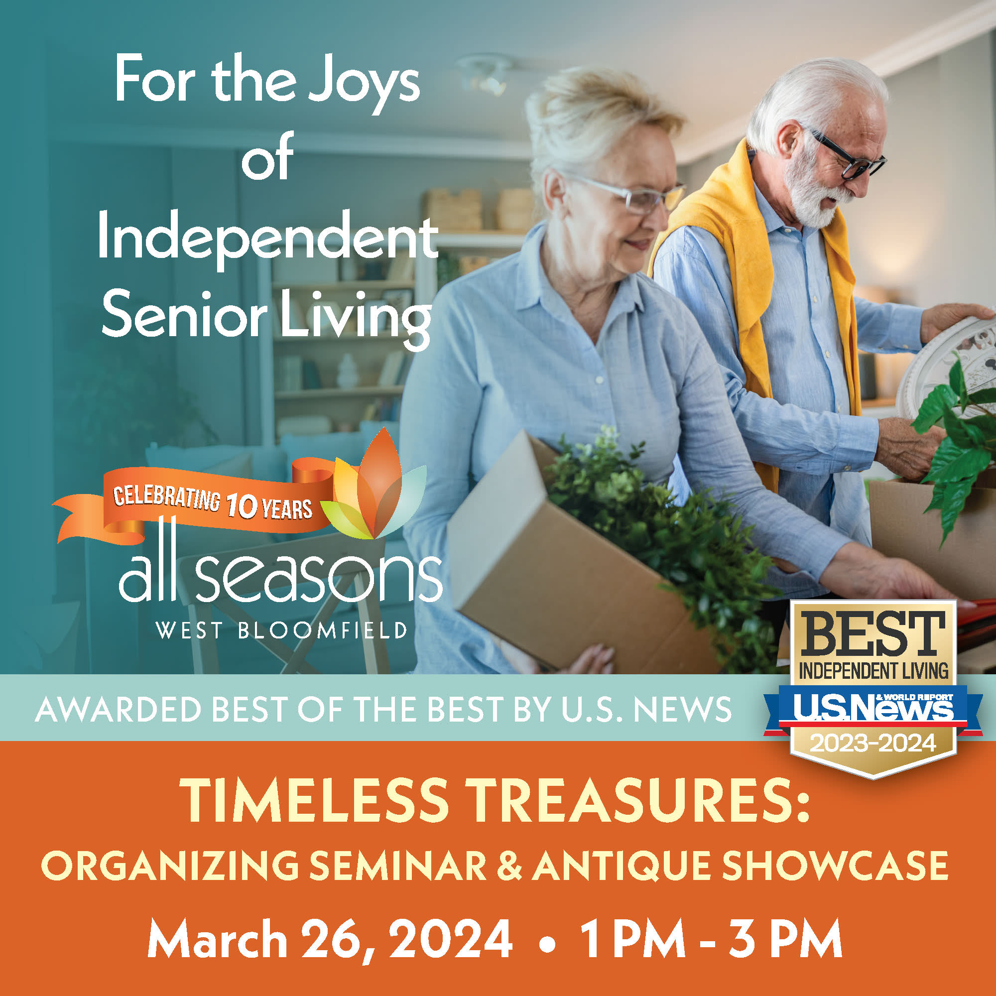 Timeless Treasures with All Seasons West Bloomfield graphic