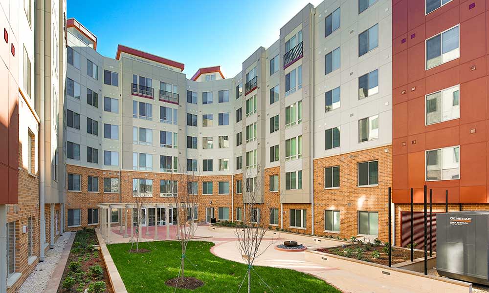 Apartment building exterior at The Grove at Parkside in Washington, District of Columbia