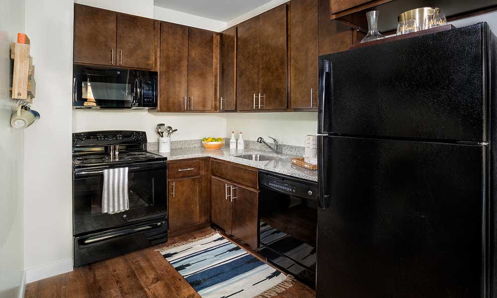 Black appliances offered at The Grove at Parkside in Washington, District of Columbia