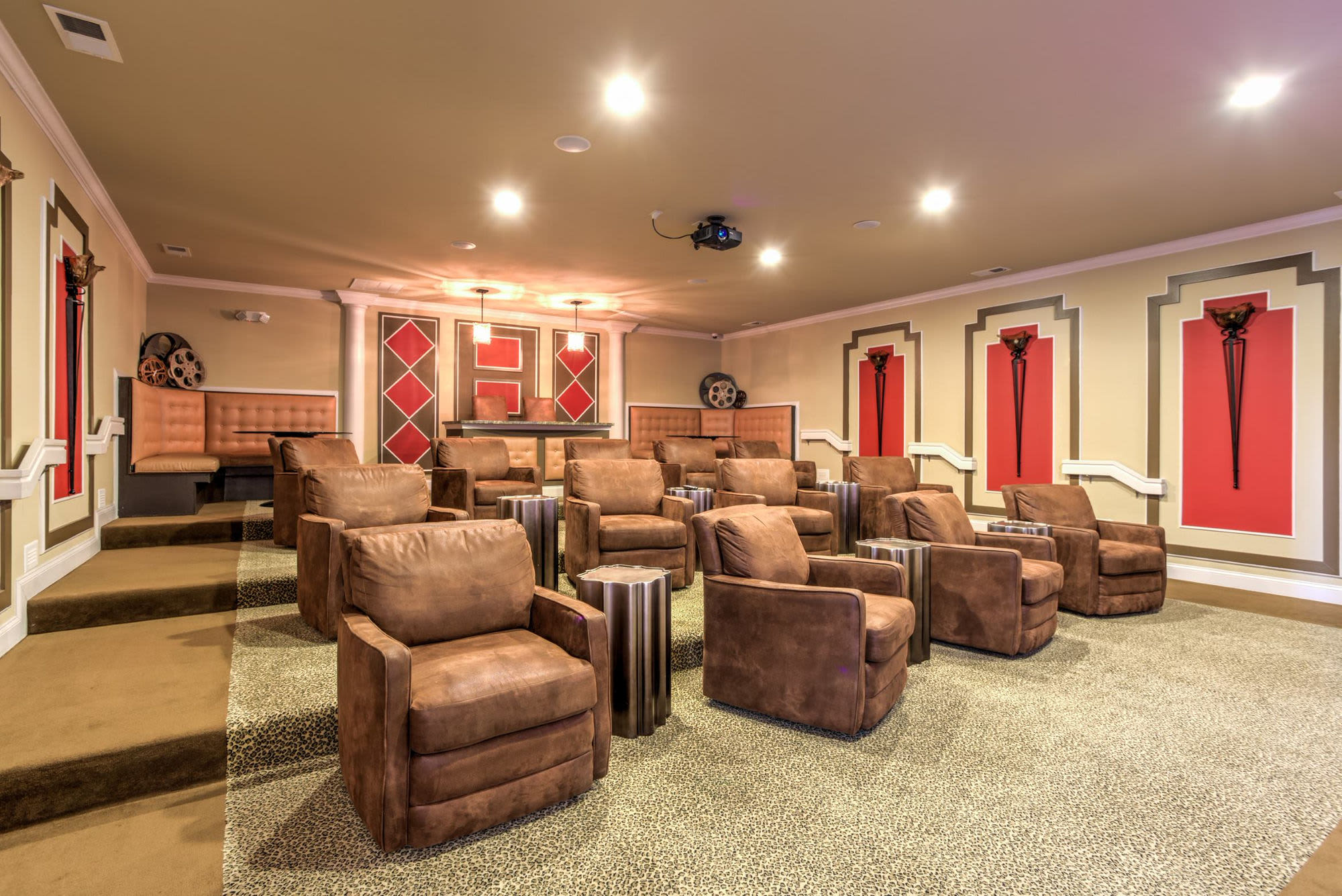 Movie theater room at Adeline at White Oak in Garner, North Carolina