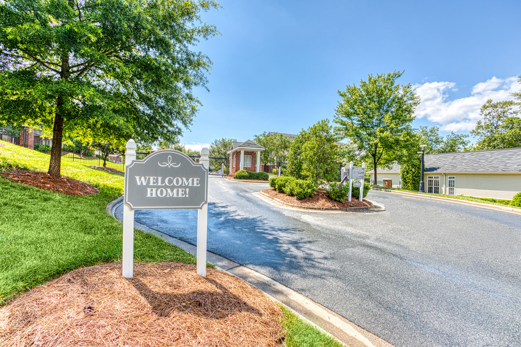 Outdoor welcome sign at Alaris Village in Winston Salem, North Carolina