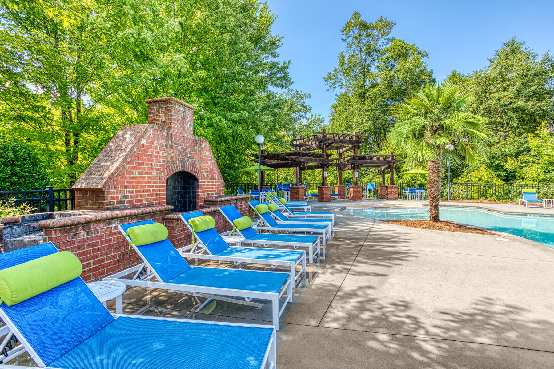 Pool lounge area at Alaris Village in Winston Salem, North Carolina