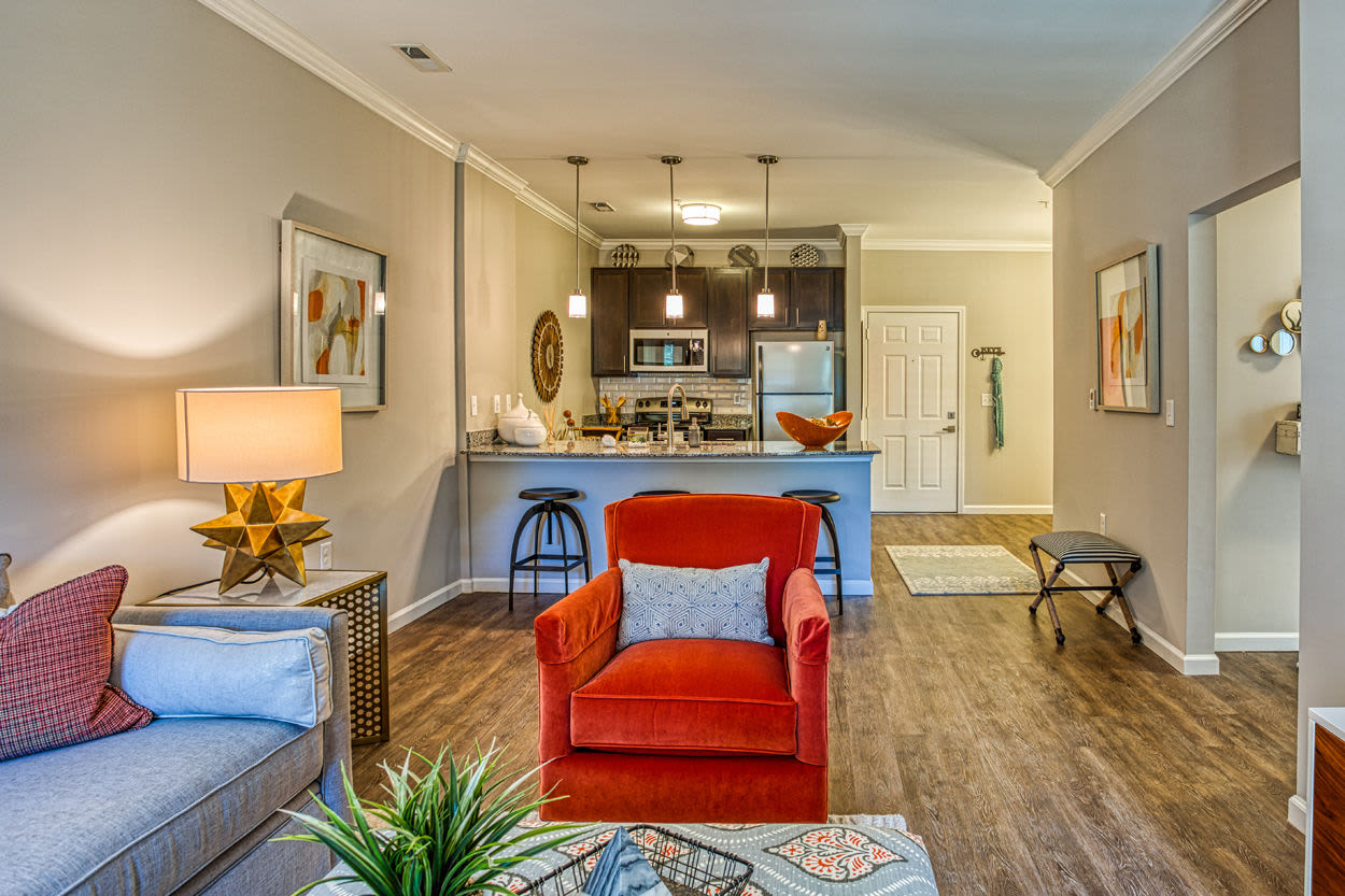Open-concept living spaces at Ascot Point Village in Asheville, North Carolina