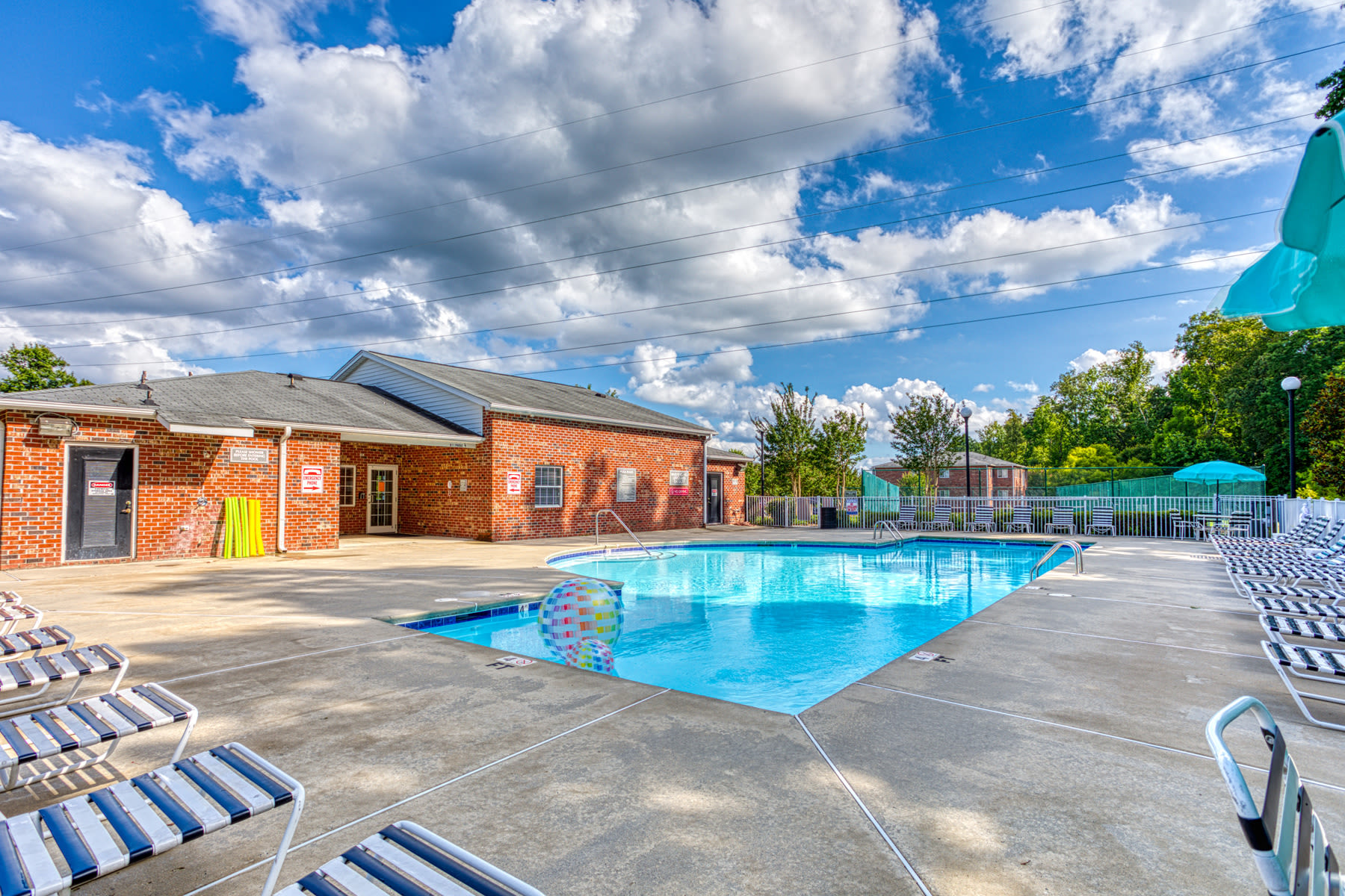 Pool area at Copper Mill Village in High Point, North Carolina