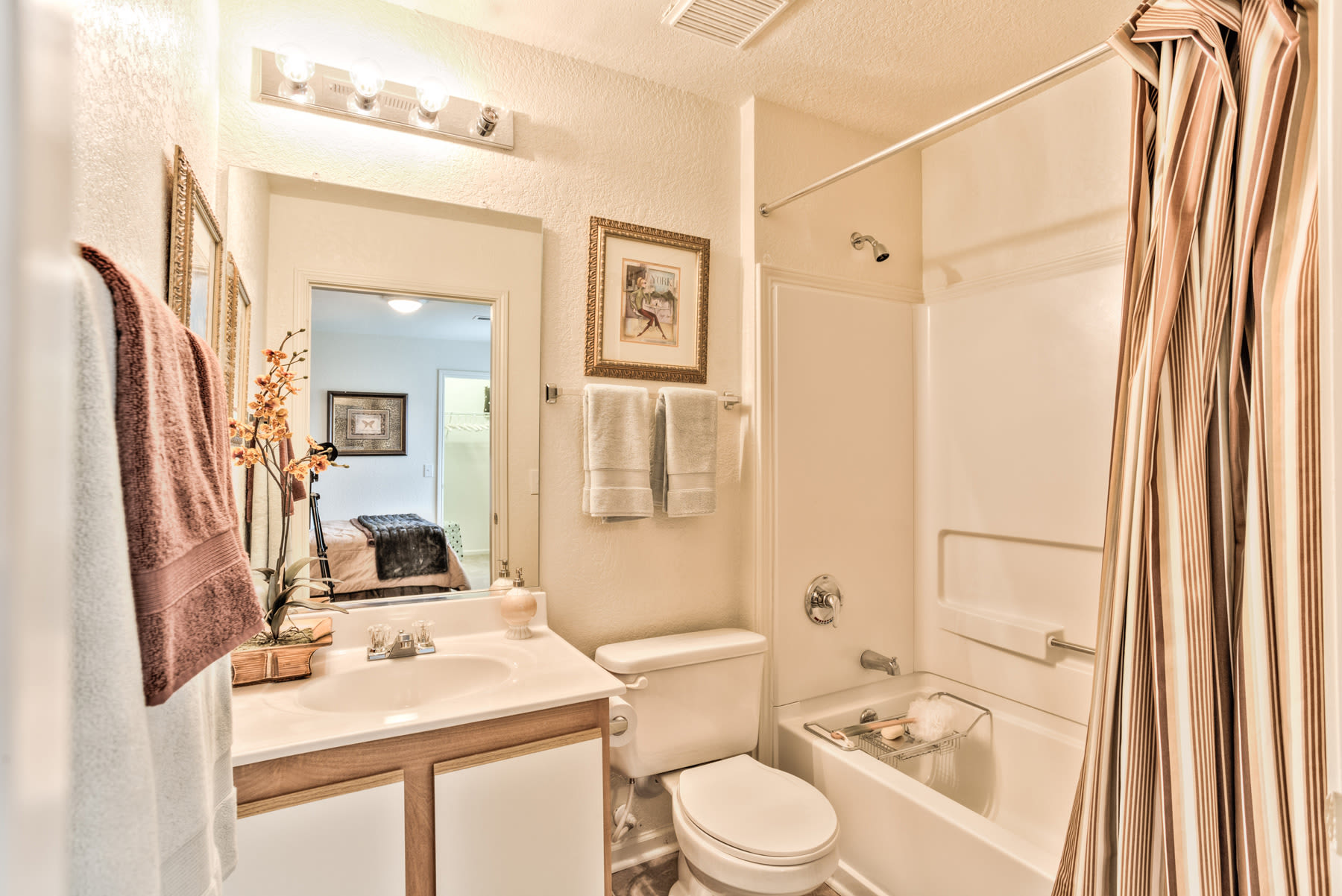 Spacious bathroom at Copper Mill Village in High Point, North Carolina