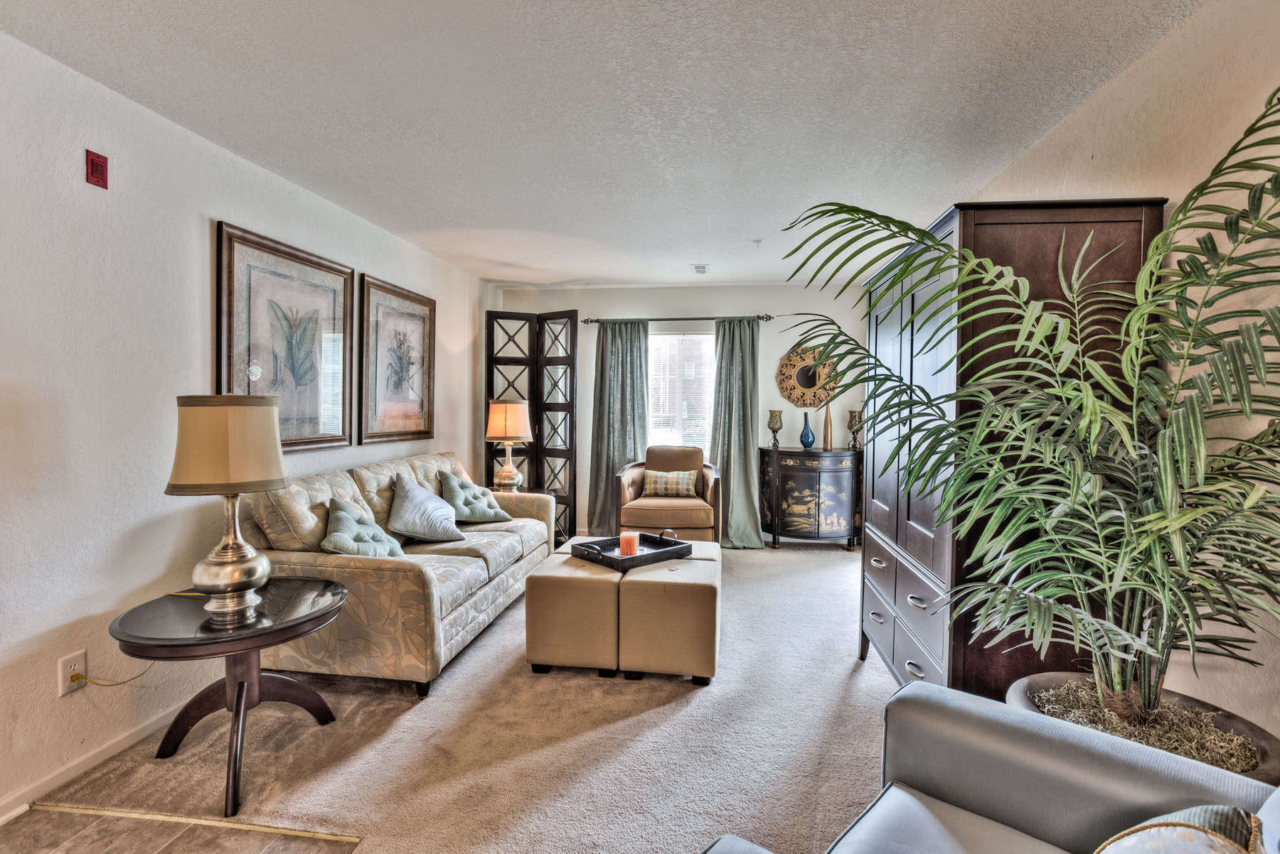 Spacious living area at Copper Mill Village in High Point, North Carolina