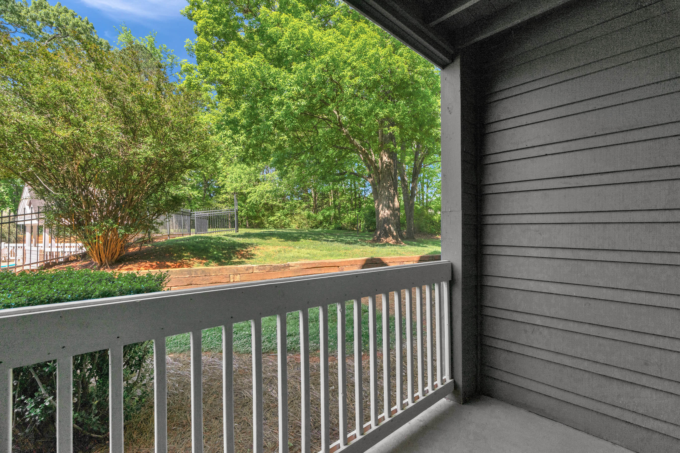 Wide balcony at The Oasis at Regal Oaks in Charlotte, North Carolina