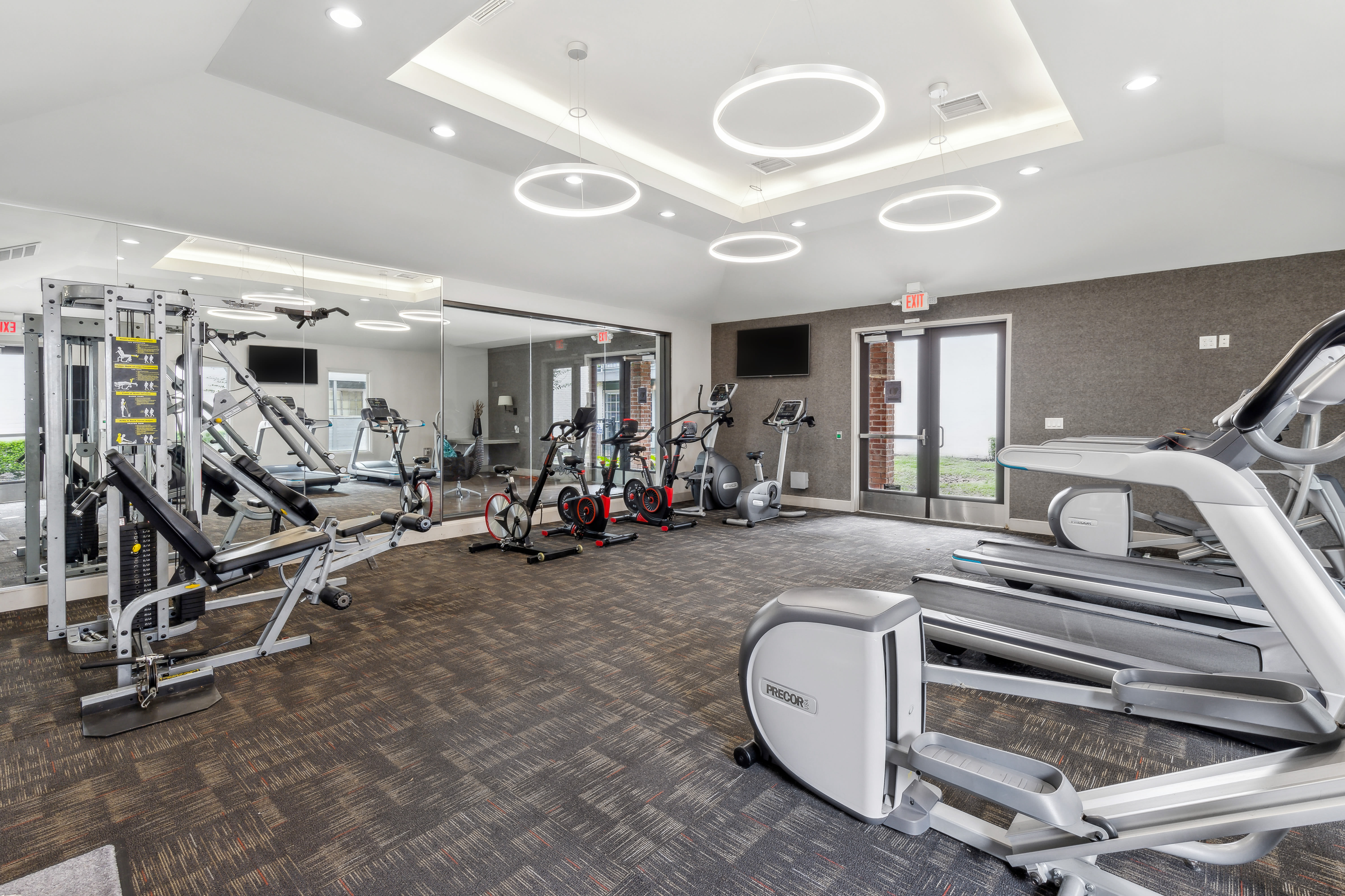 Fitness center at Vintage at 18th Street in Houston, Texas