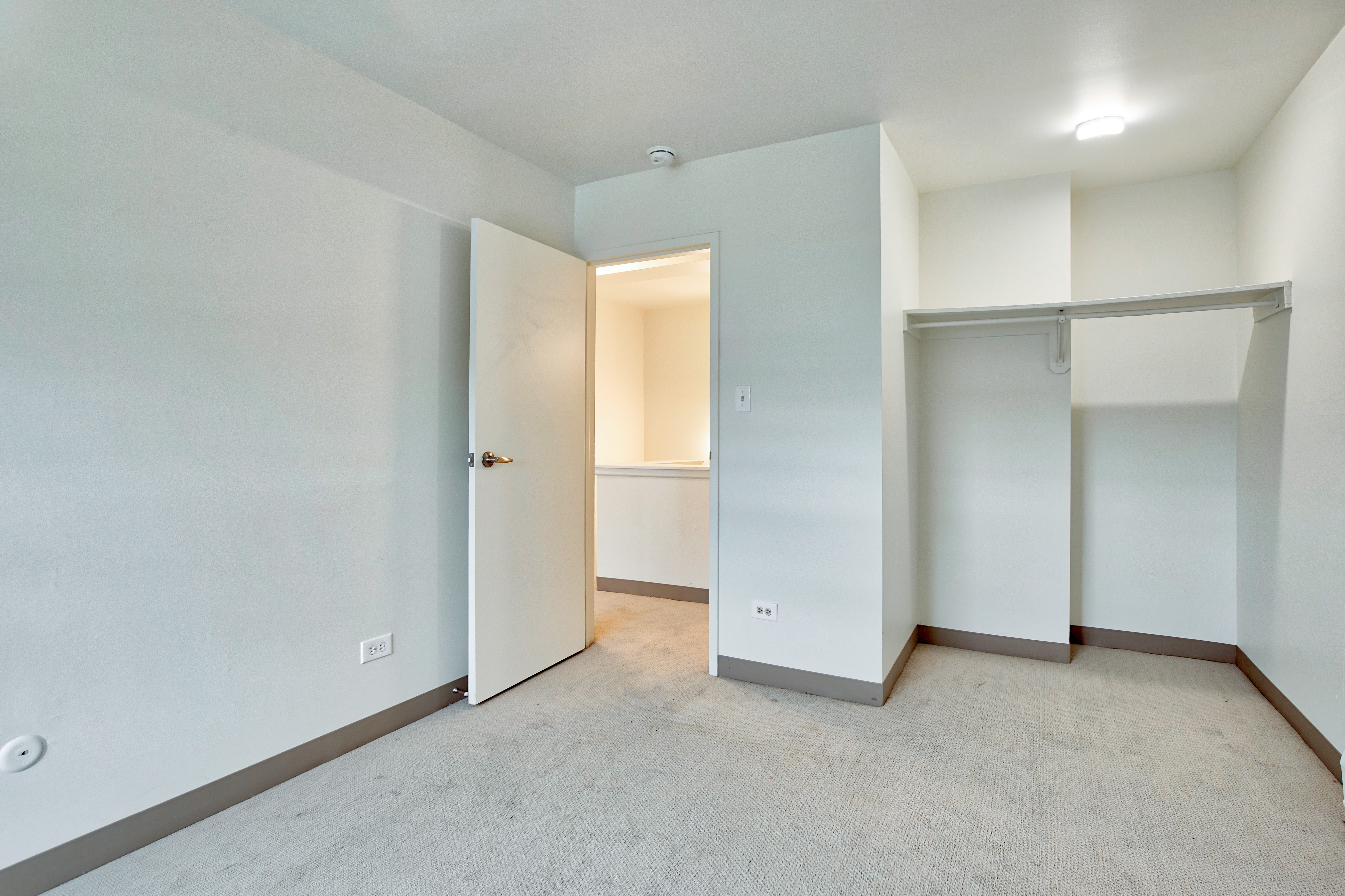 Living room in a model apartment at BJ Wright Court Apartments in Chicago, Illinois