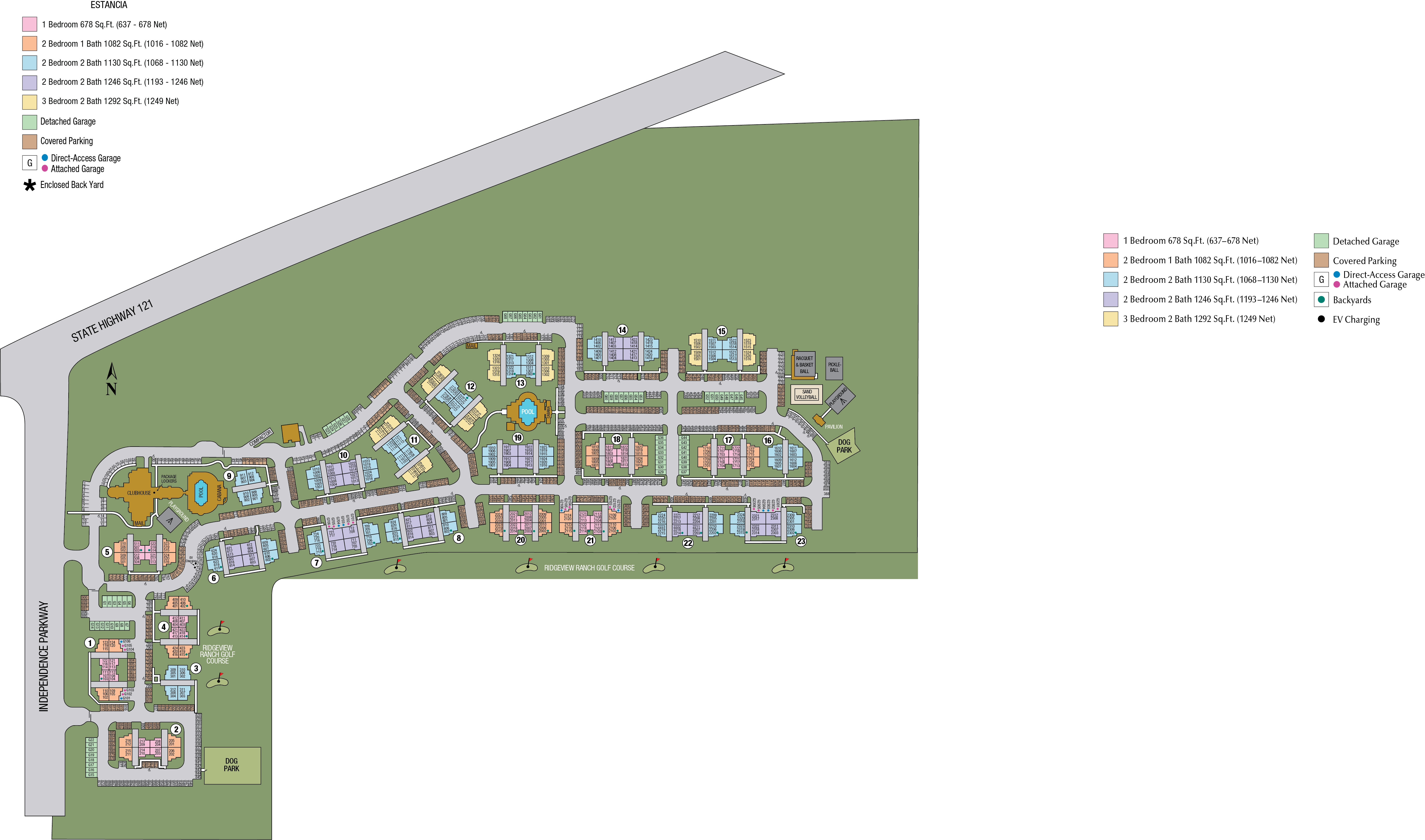 Site map of Estancia at Ridgeview Ranch in Plano, TX