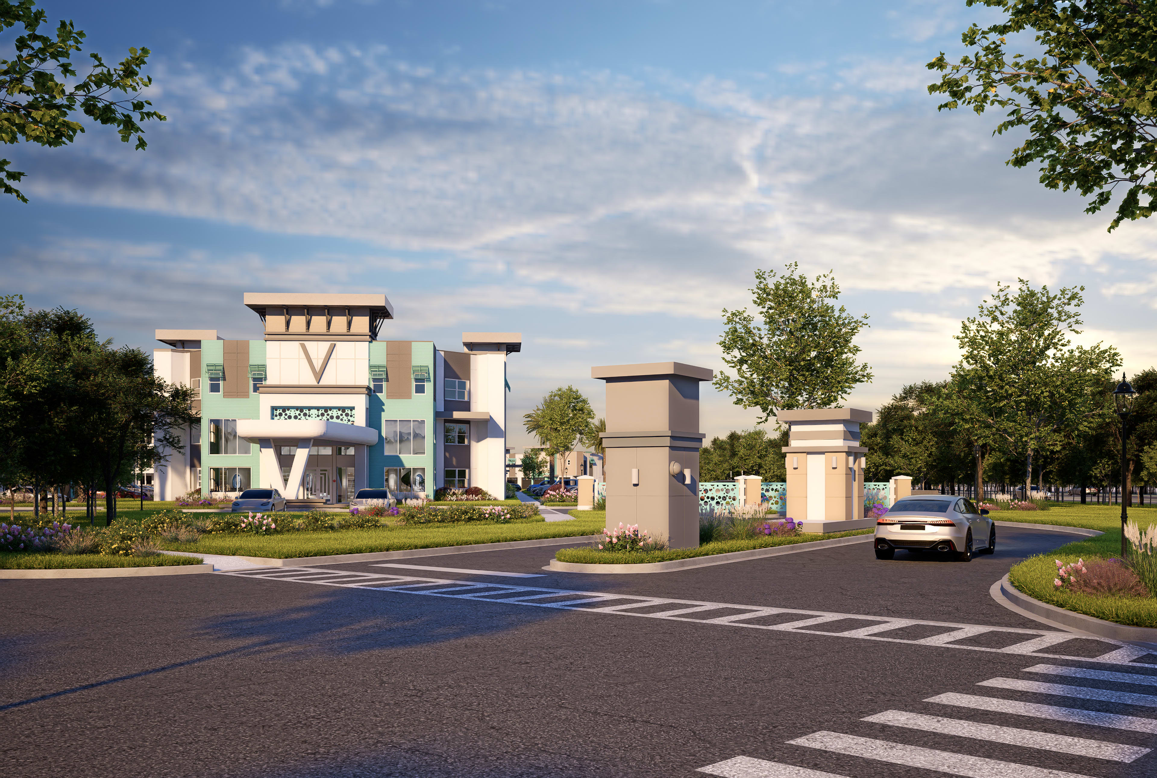 Exterior Gate House that welcomes you the luxury The Vivien in Vero Beach, Florida