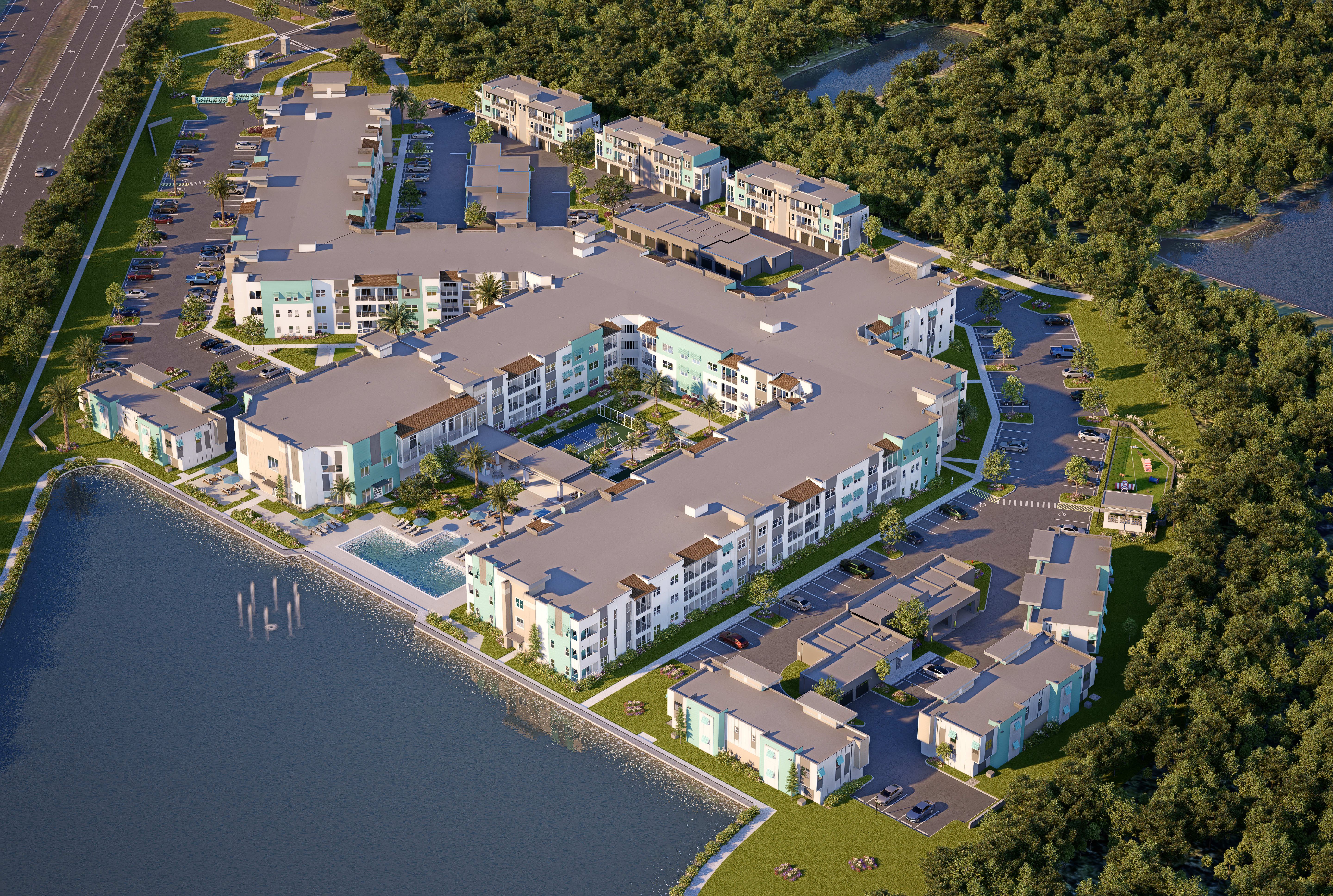 Back Exterior Aerial View of the The Vivien in Vero Beach, Florida