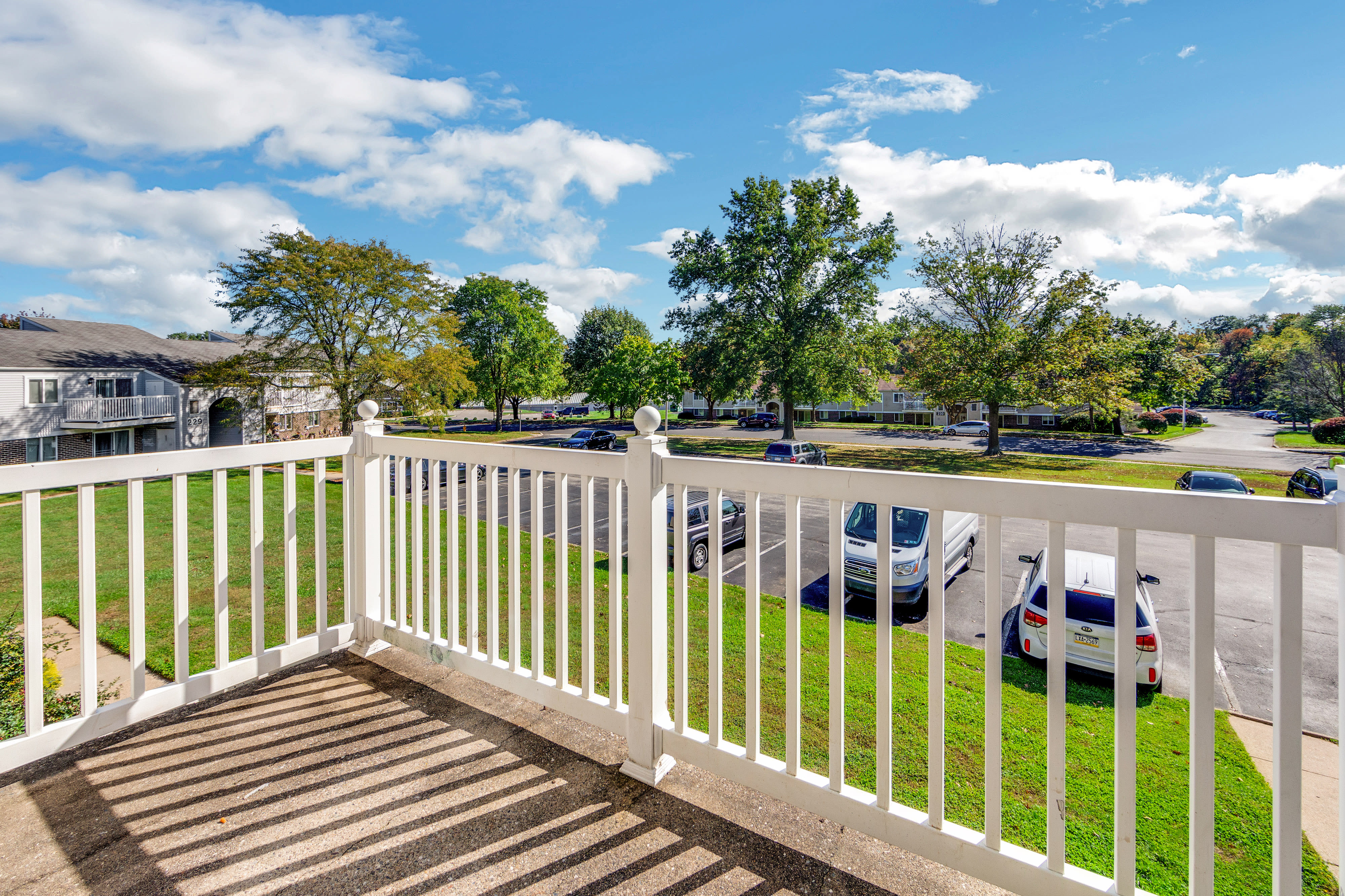 View of community from balcony at Blair Mill Village East Apartment Homes, Horsham, Pennsylvania