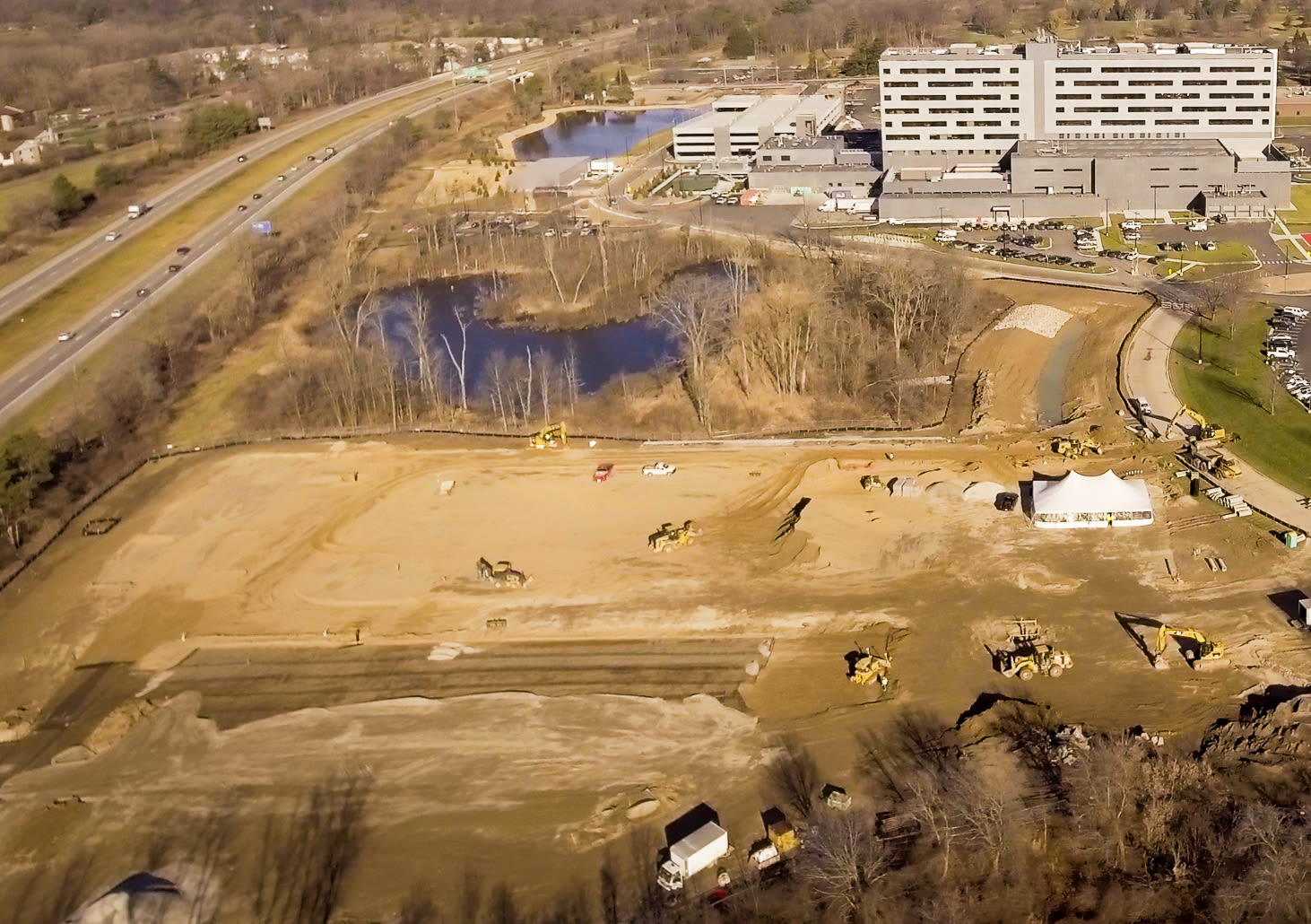 large construction site at Gillespie Group in Lansing, Michigan