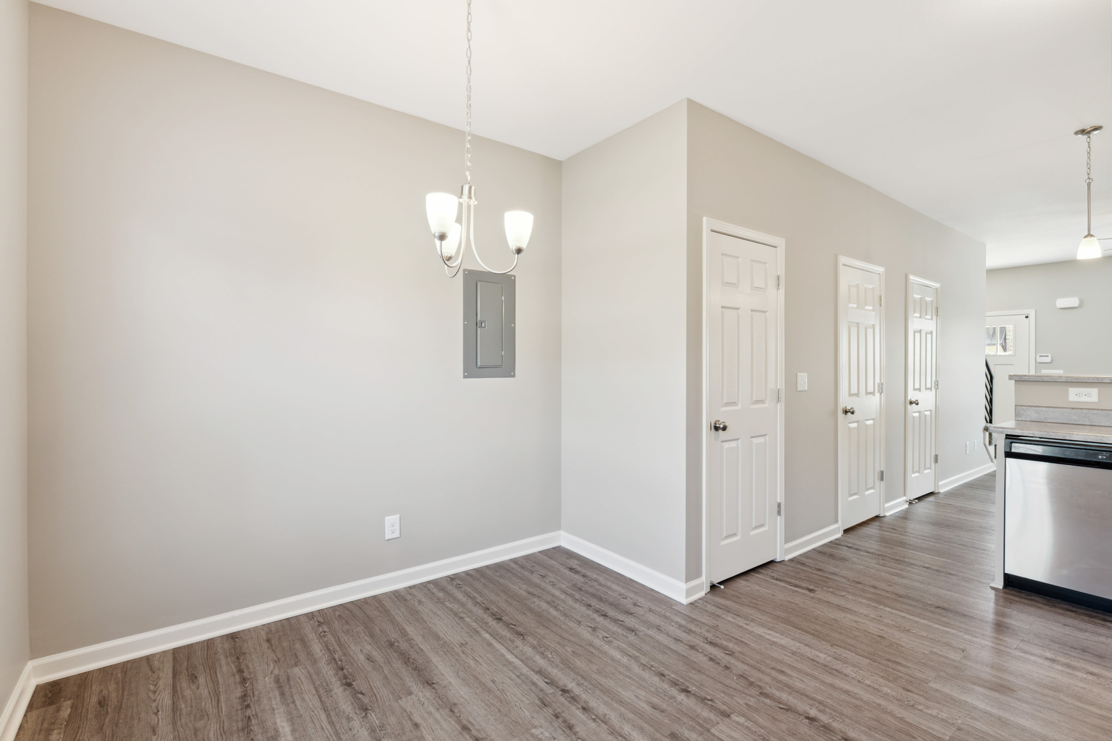 Living room with empty space at Parkview Place in Clarksville, Tennessee