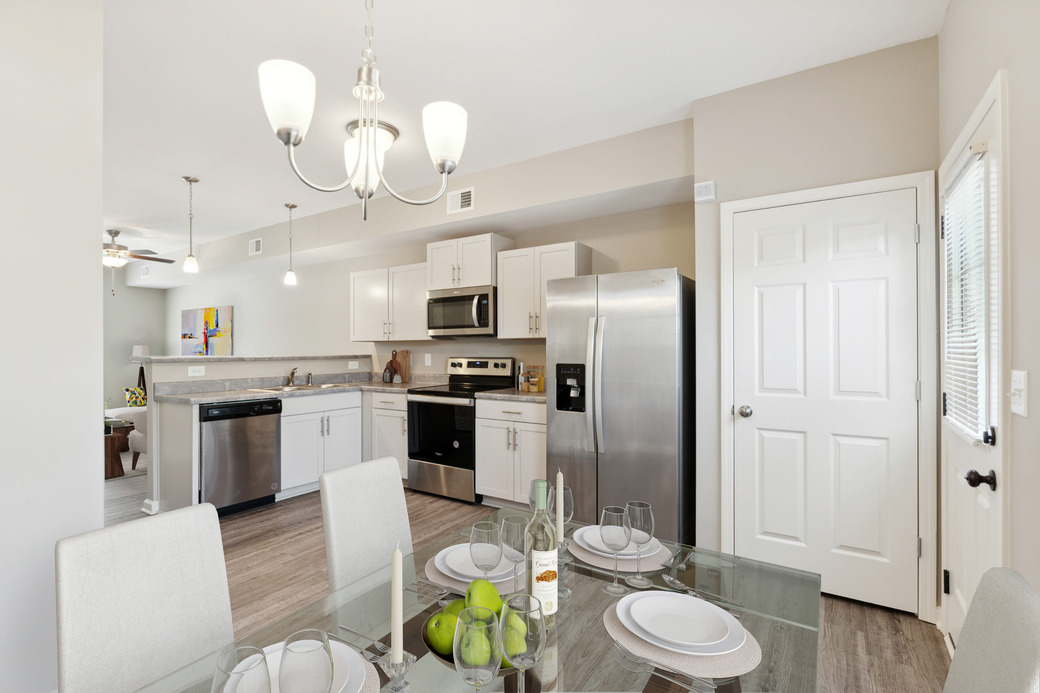 Apartment with wood-style flooring at Parkview Place in Clarksville, Tennessee