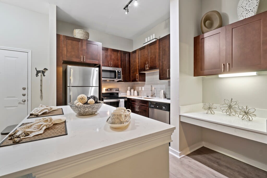 kitchen at Flatiron District at Austin Ranch in The Colony, Texas