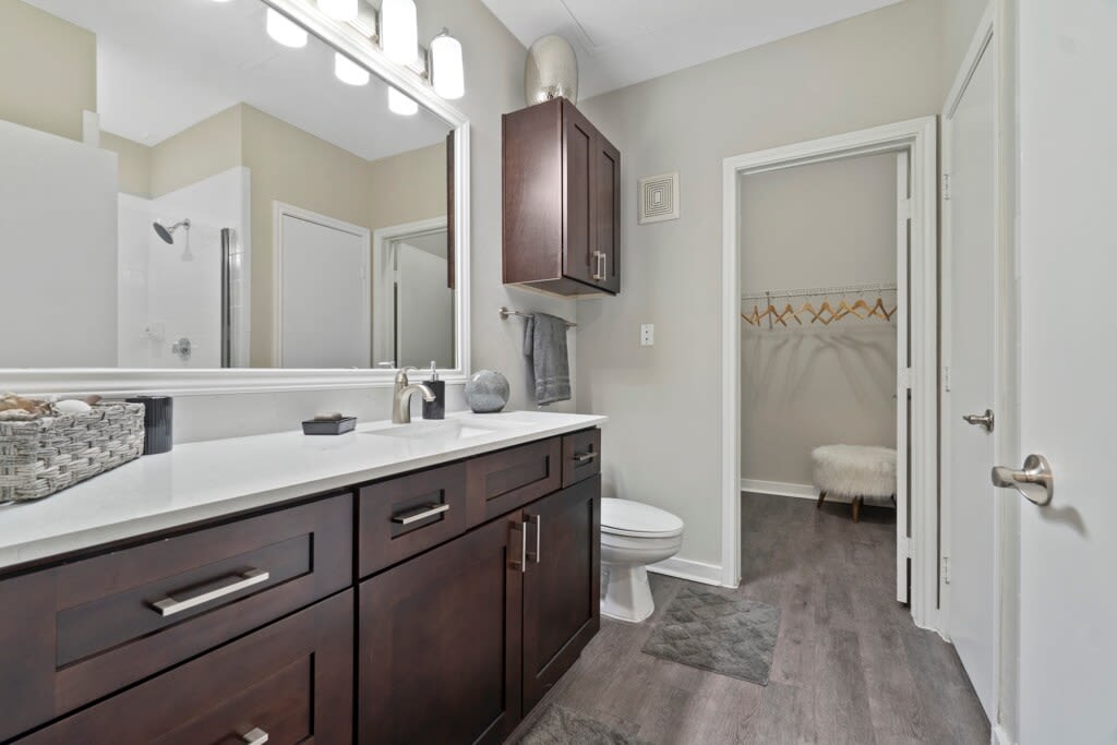 Bathroom at Flatiron District at Austin Ranch in The Colony, Texas