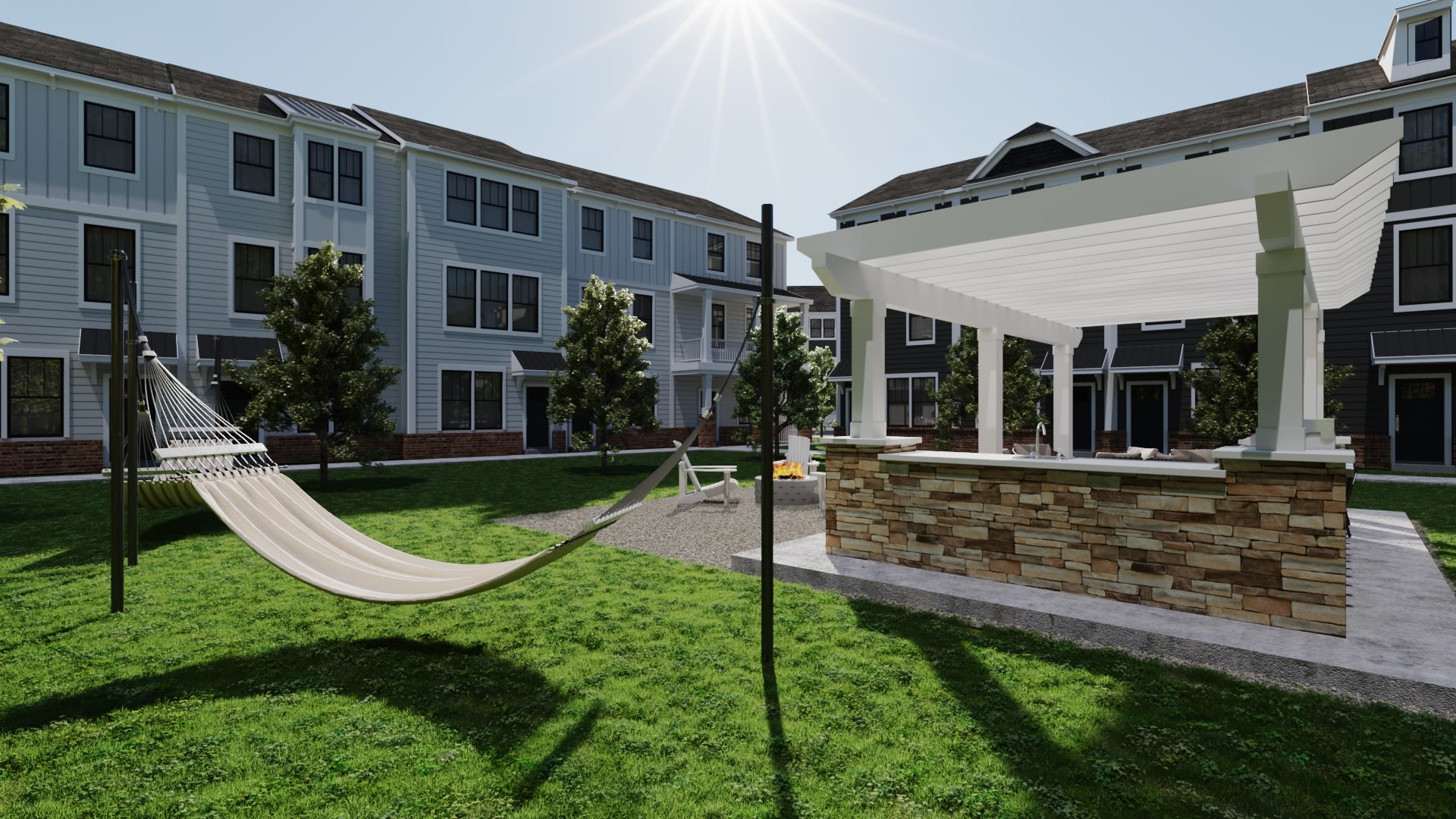 Outdoor hammock at Maybrook Terraces in Greenville, South Carolina