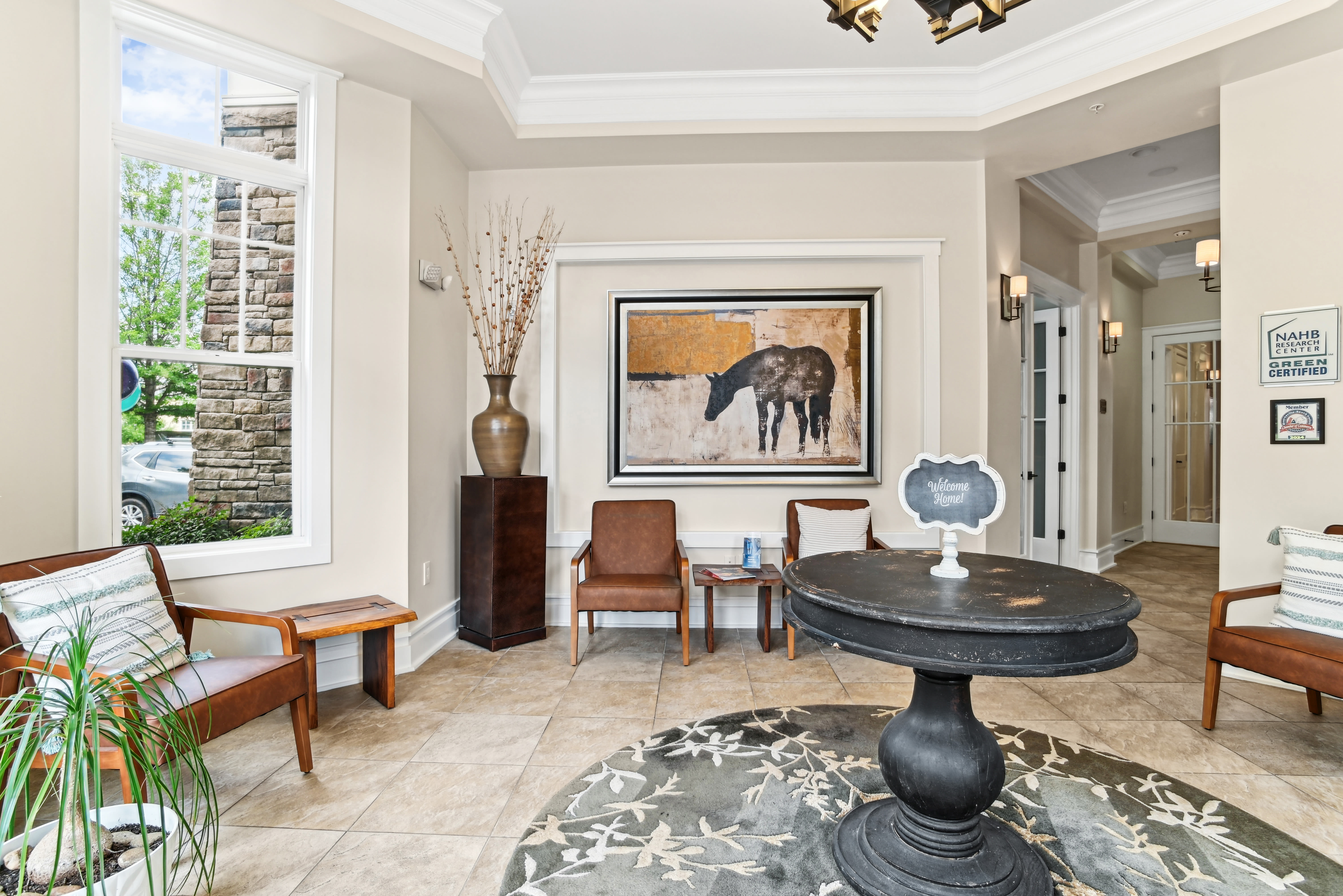 Beautiful living spaces at Fountains at Mooresville Town Square in Mooresville, North Carolina