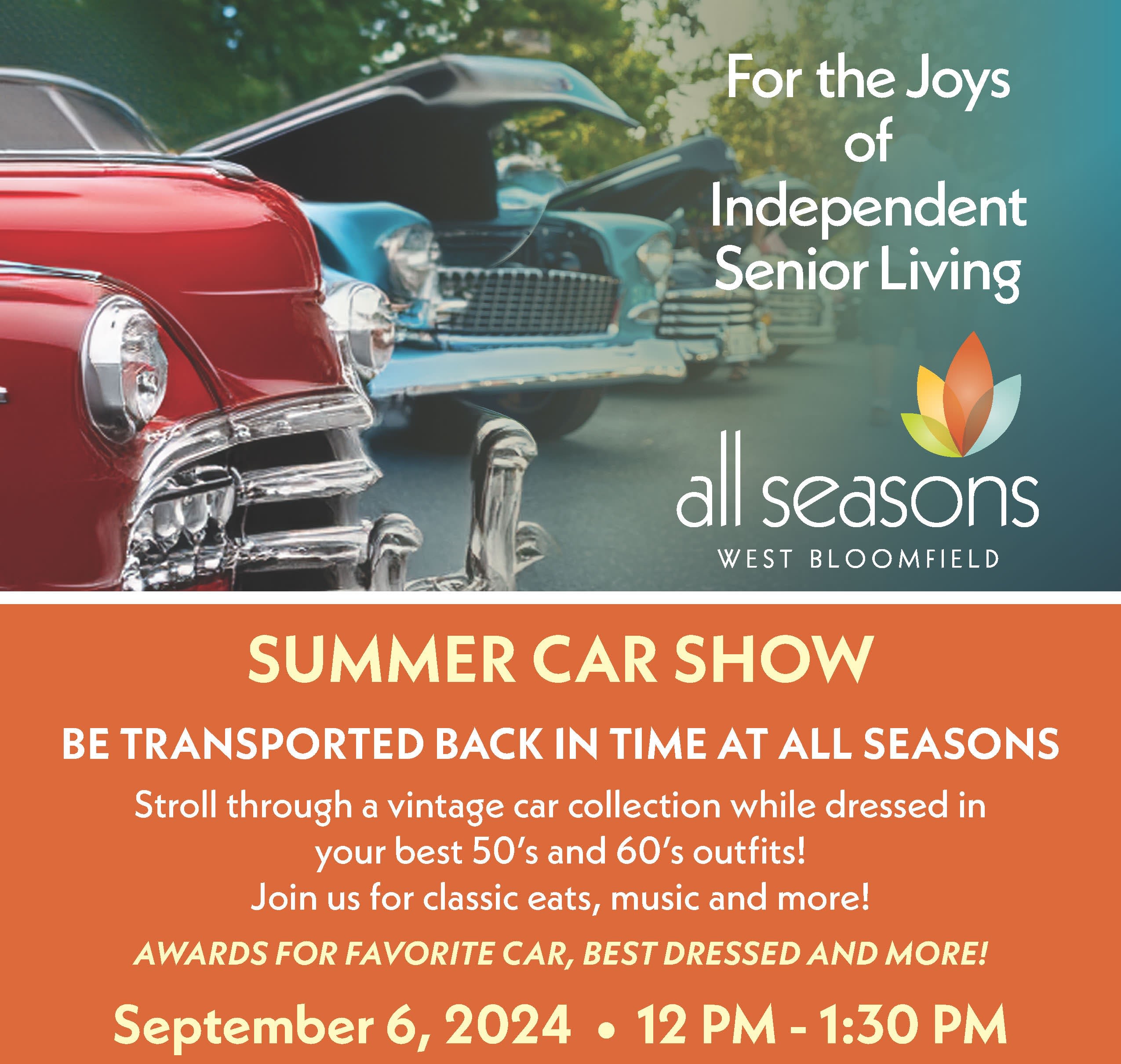 All Seasons Car Show with All Seasons West Bloomfield graphic