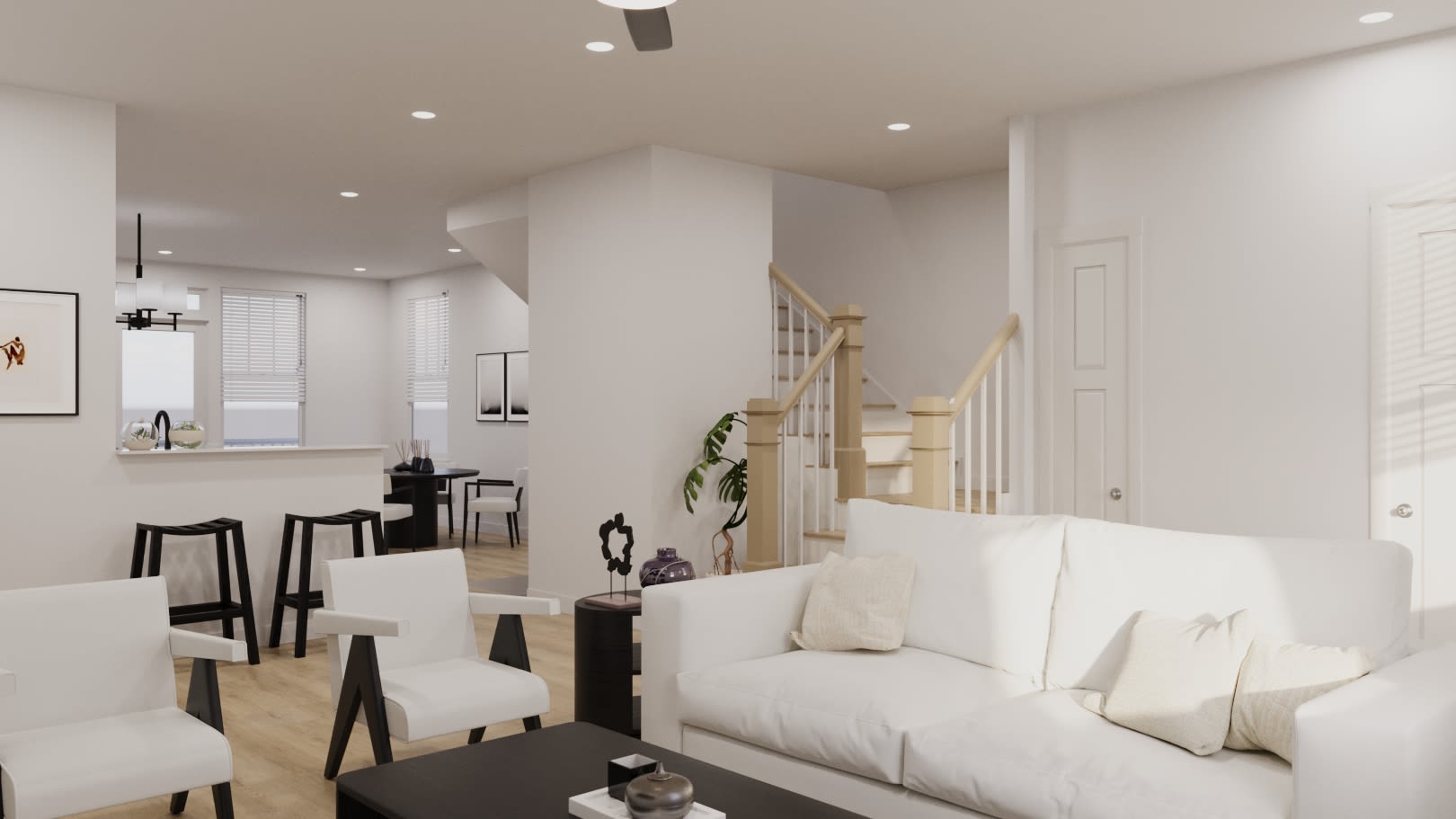 Modern living room at Maybrook Terraces in Greenville, South Carolina
