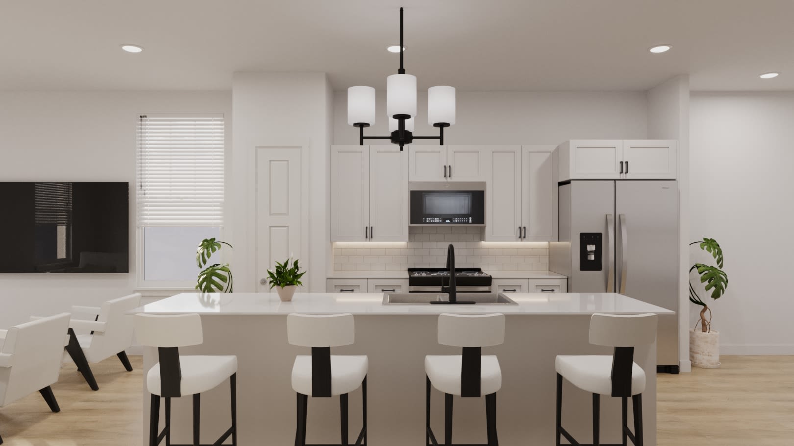 Upgraded kitchen with white cabinets at Maybrook Terraces in Greenville, South Carolina