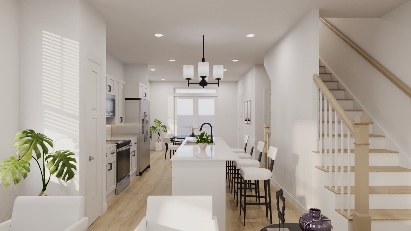 Kitchen with close access to balcony at Maybrook Terraces in Greenville, South Carolina