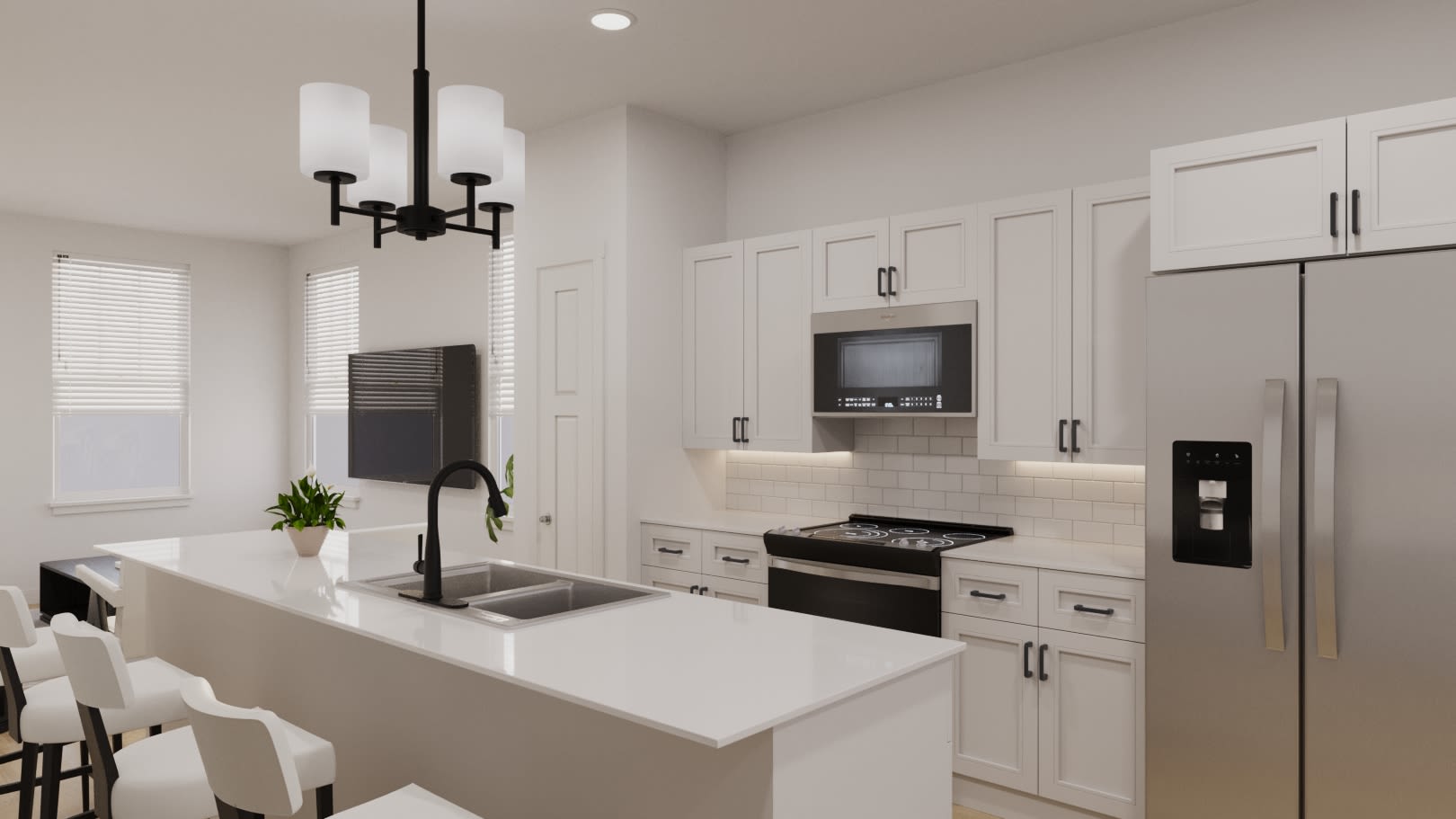 Kitchen with stainless steel appliances at Maybrook Terraces in Greenville, South Carolina