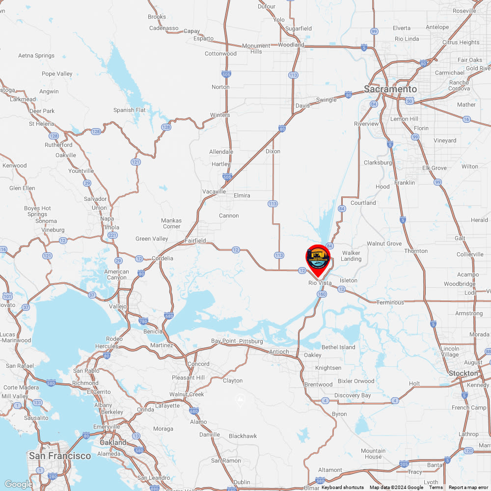 Regional map of at Rio Vista Executive RV and Boat Storage in Rio Vista, California