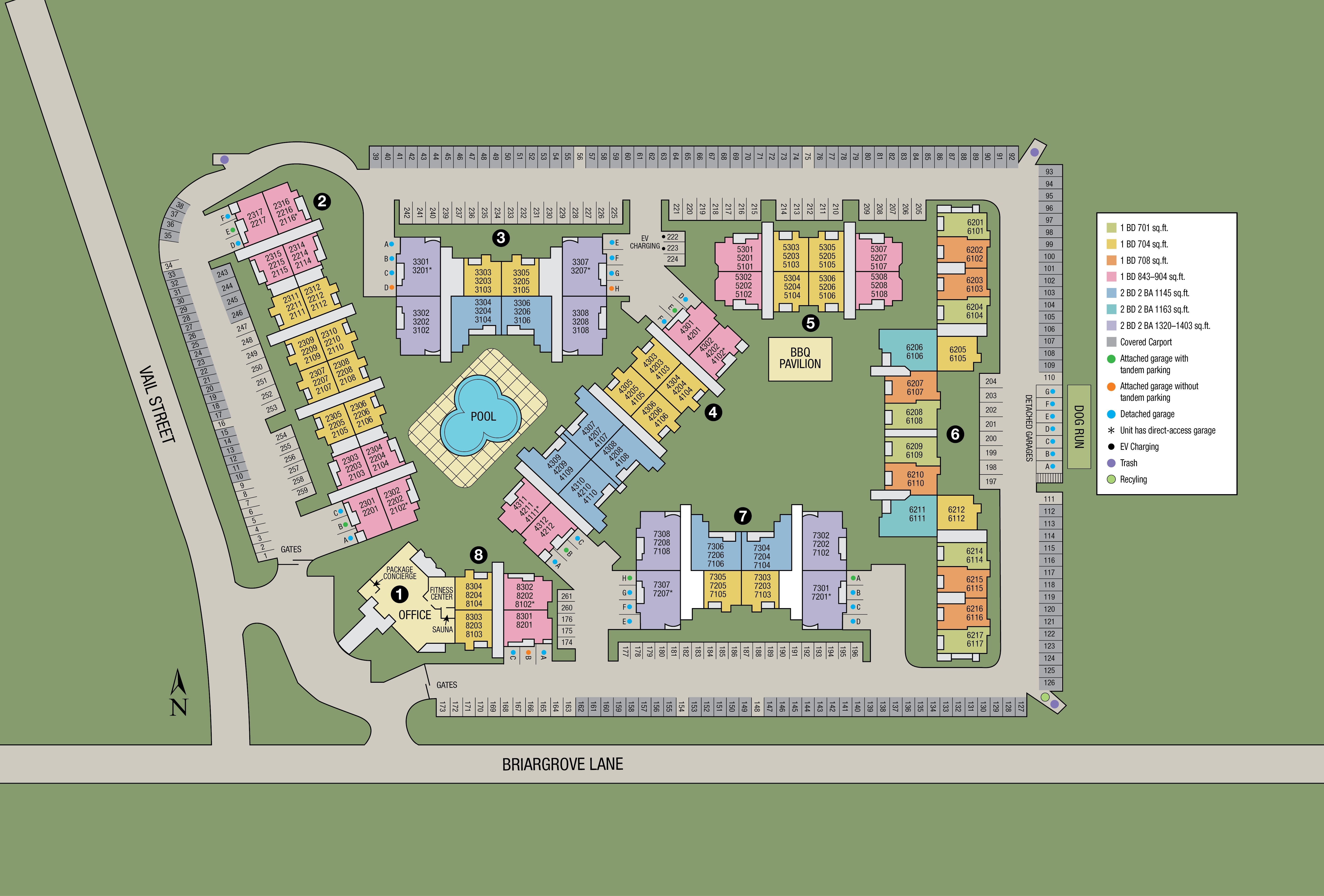 Site map of Briargrove at Vail in Dallas, TX