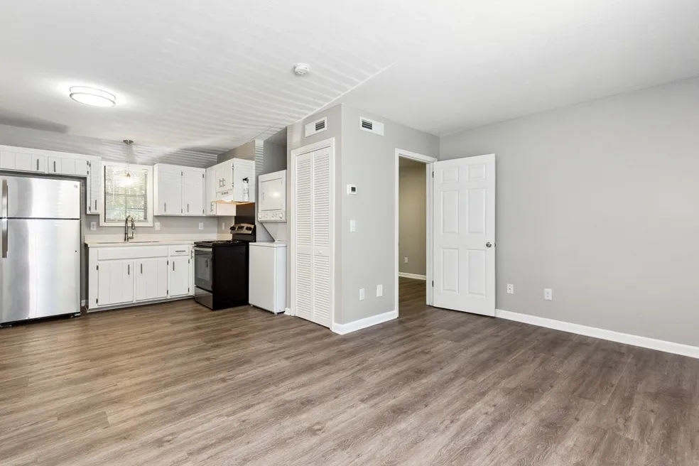 Open layout kitchen at Skyline Flats in Nashville, Tennessee