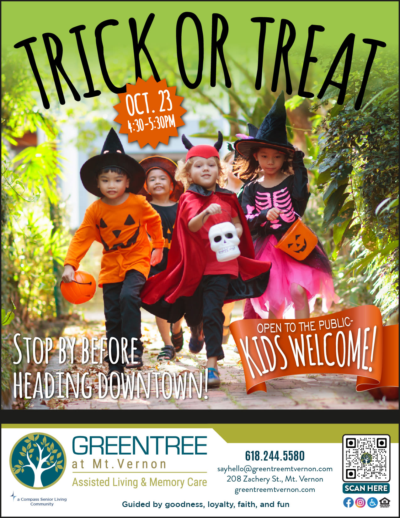 Trick or Treat Flyer at GreenTree at Mt. Vernon in Mt. Vernon, Illinois