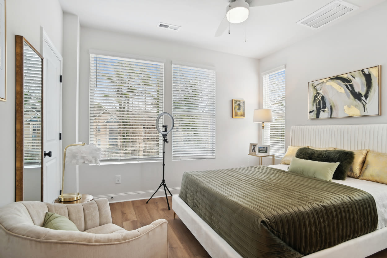 Spacious bedroom at Towns At Eastland in Charlotte, North Carolina
