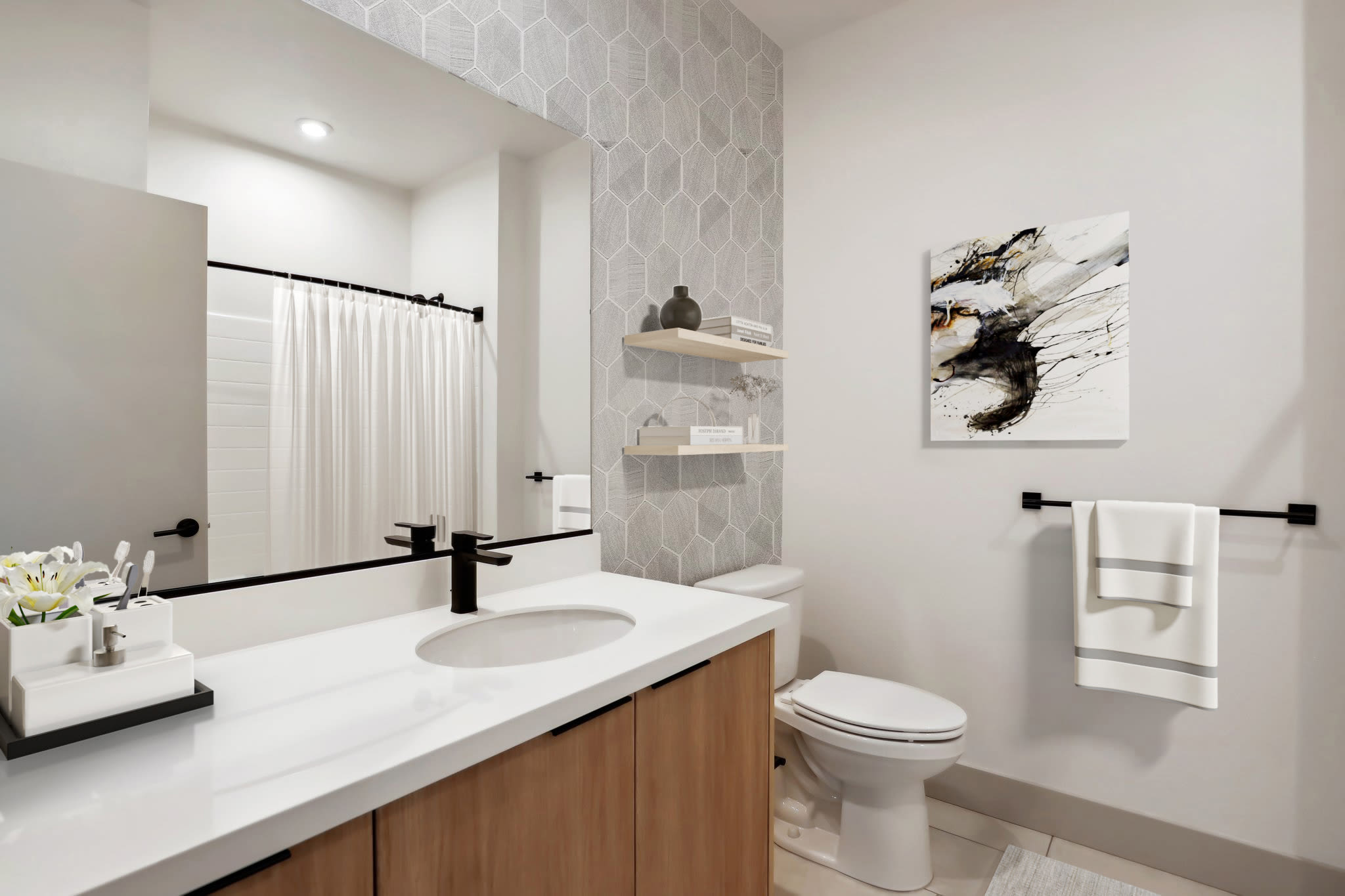 Luxury Bathroom Lavatory view at Broadstone Villas in Folsom, California