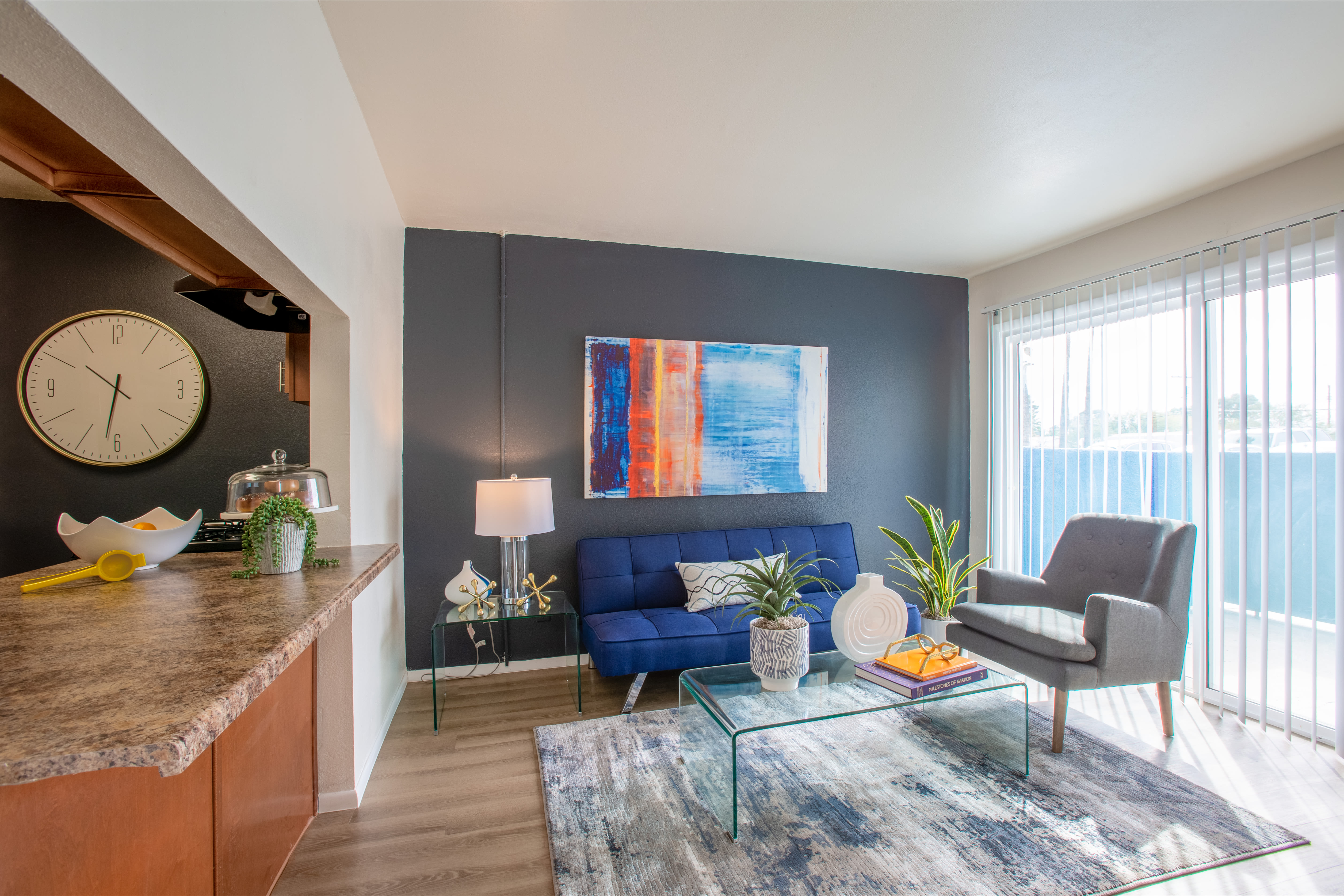 Spacious living area at Midtown on Seneca in Tucson, Arizona