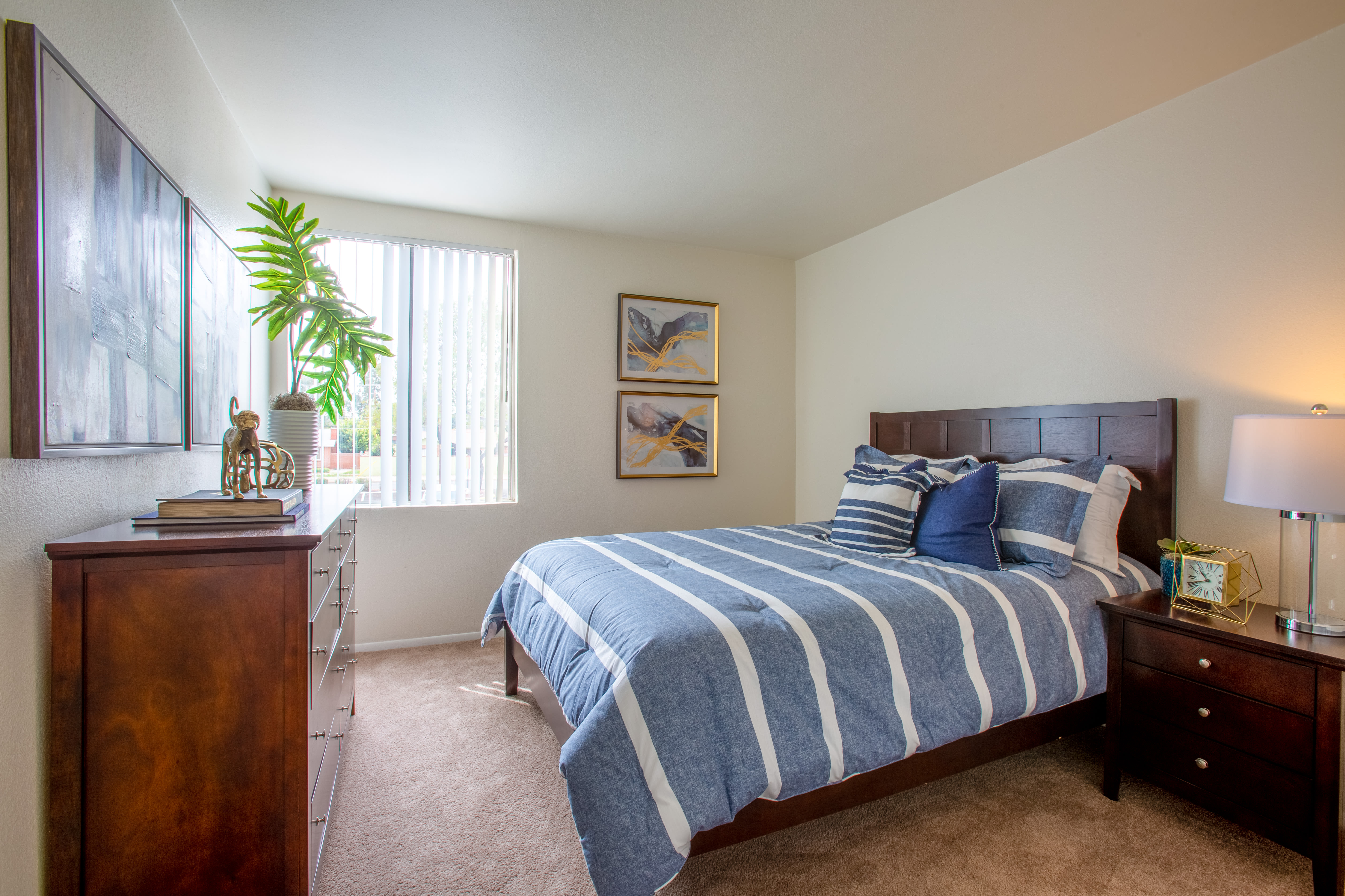 Inviting bedroom space at Midtown on Seneca in Tucson, Arizona