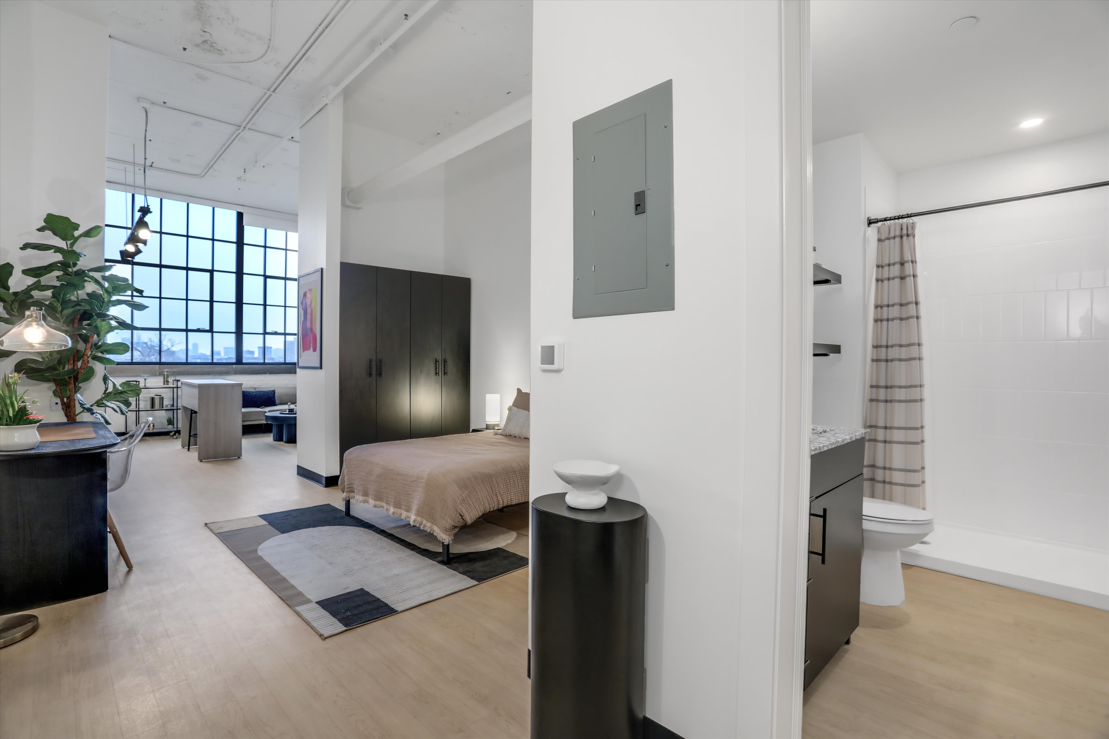 Interior of apartment at Piquette Flats in Detroit, Michigan